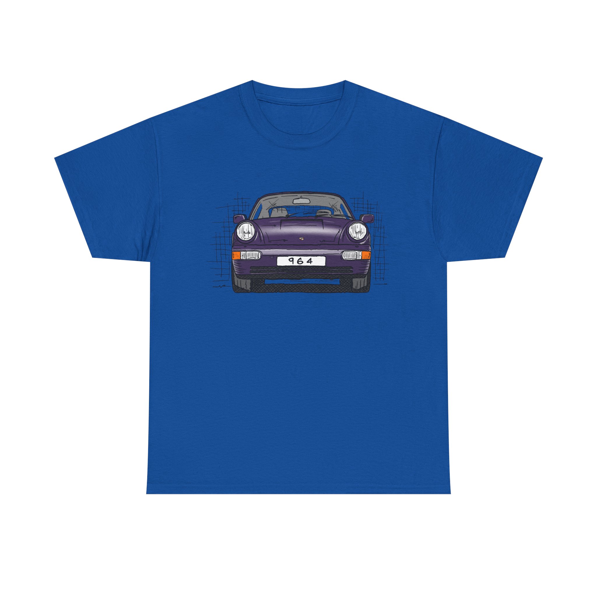 T-Shirt, Porsche 911, 964 Coupé, Strichzeichnung, Viola (30 Jahre Jubi), personalisierbar – Bild 29