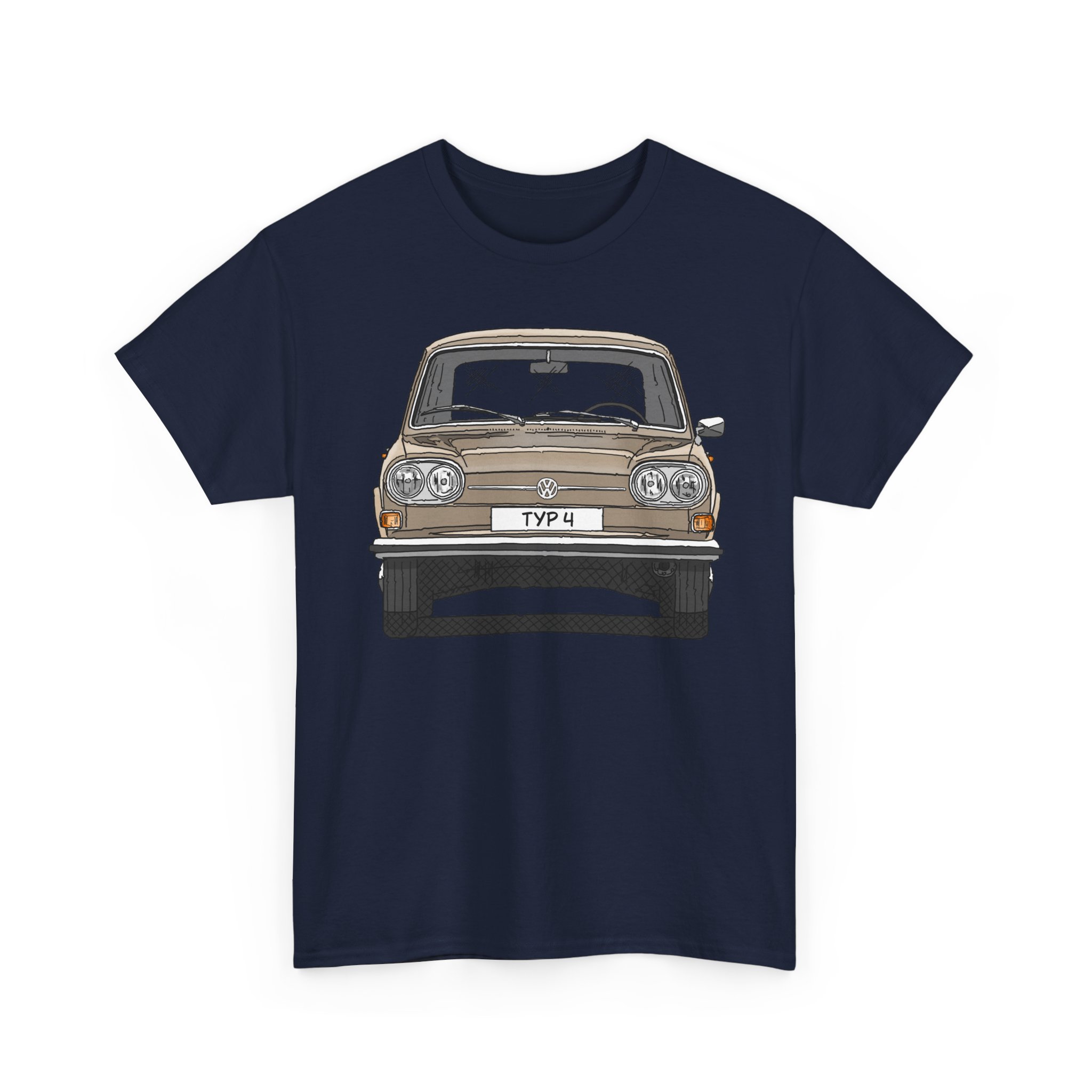 T-Shirt, VW Typ 4, 411, Strichzeichnung, Kansasbeige, eigenes Kennzeichen möglich – Bild 9