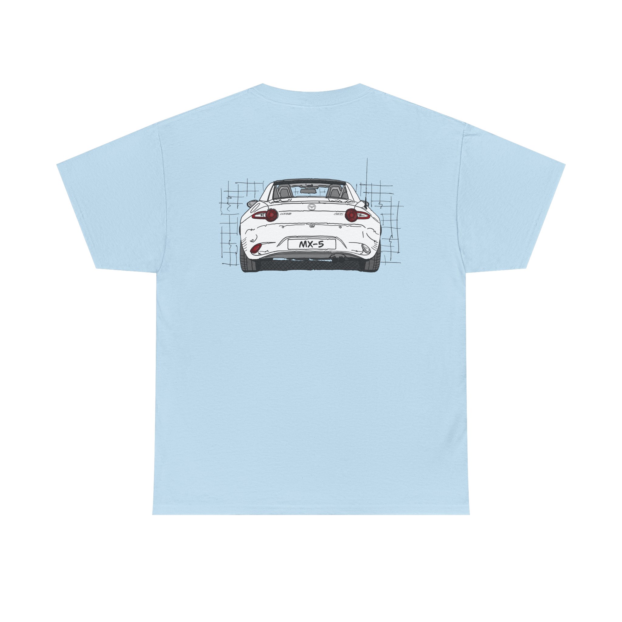 T-Shirt, Mazda MX-5 ND RF, Strichzeichnung, Weiß, beidseitig – Bild 10