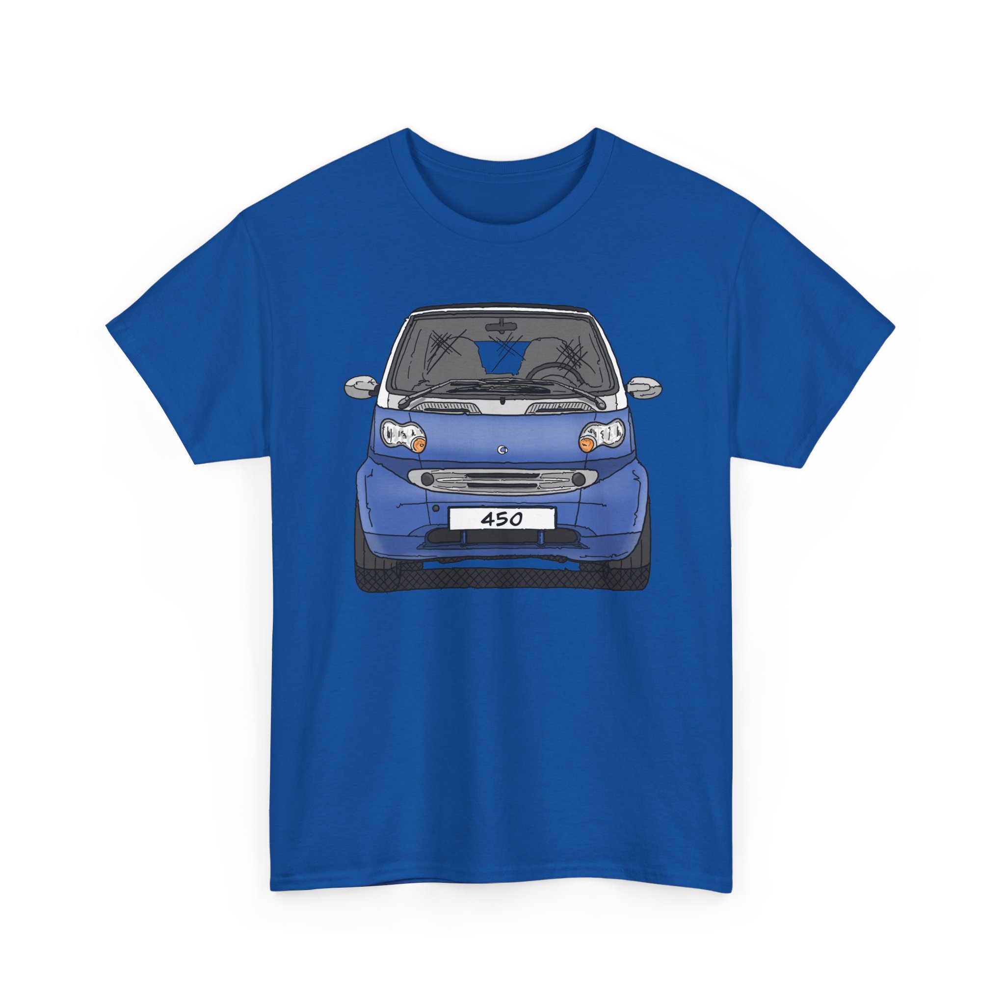 T-Shirt, Smart 450 FL, Strichzeichnung, Blau, eigenes Kennzeichen möglich – Bild 9