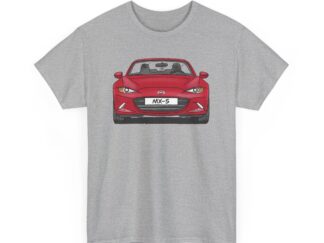 T-Shirt, Mazda MX-5 ND, Strichzeichnung, Rot, Wunsch-Kennzeichen möglich