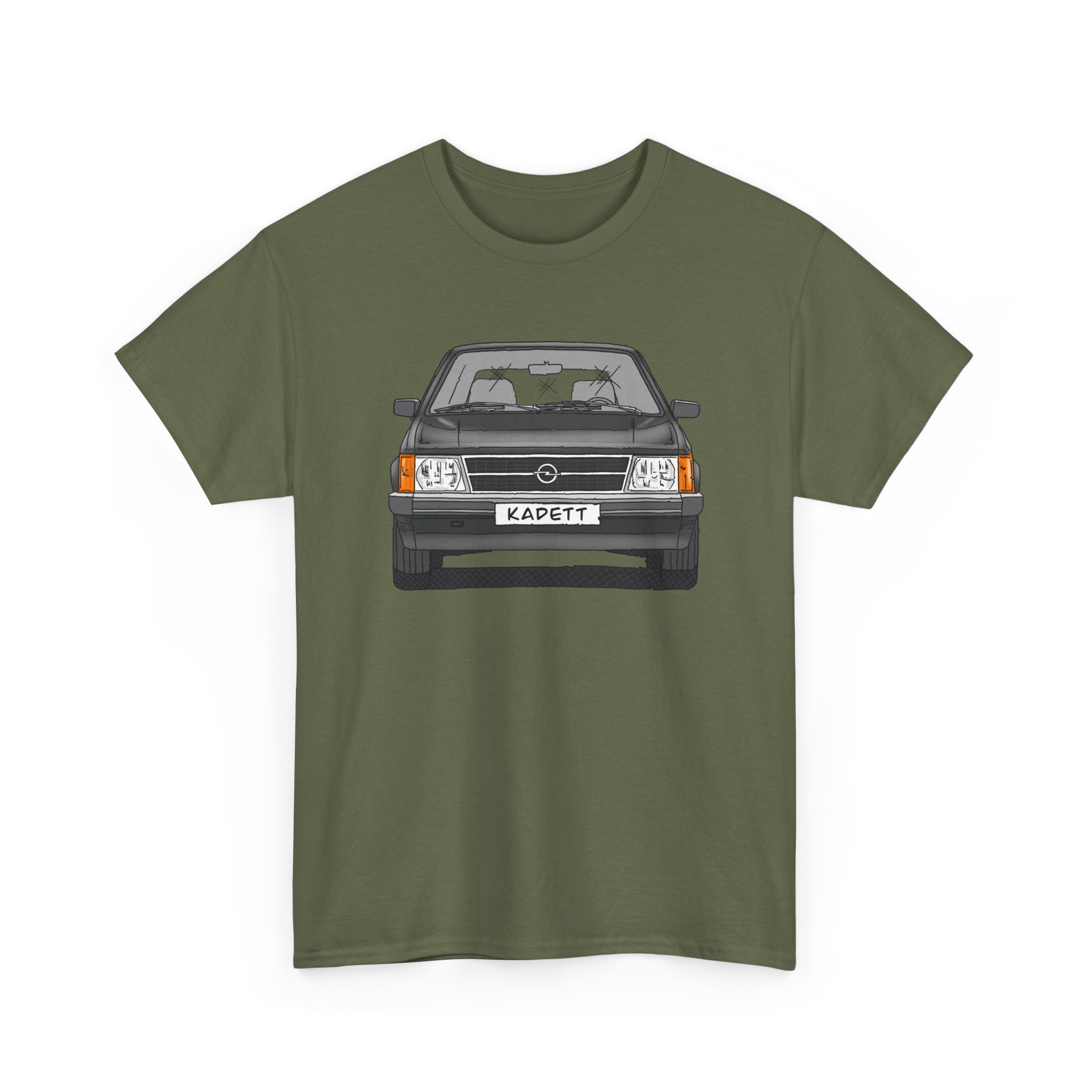 T-Shirt, Opel Kadett D, Strichzeichnung, Schwarz, mit Kennzeichen personalisierbar – Bild 63