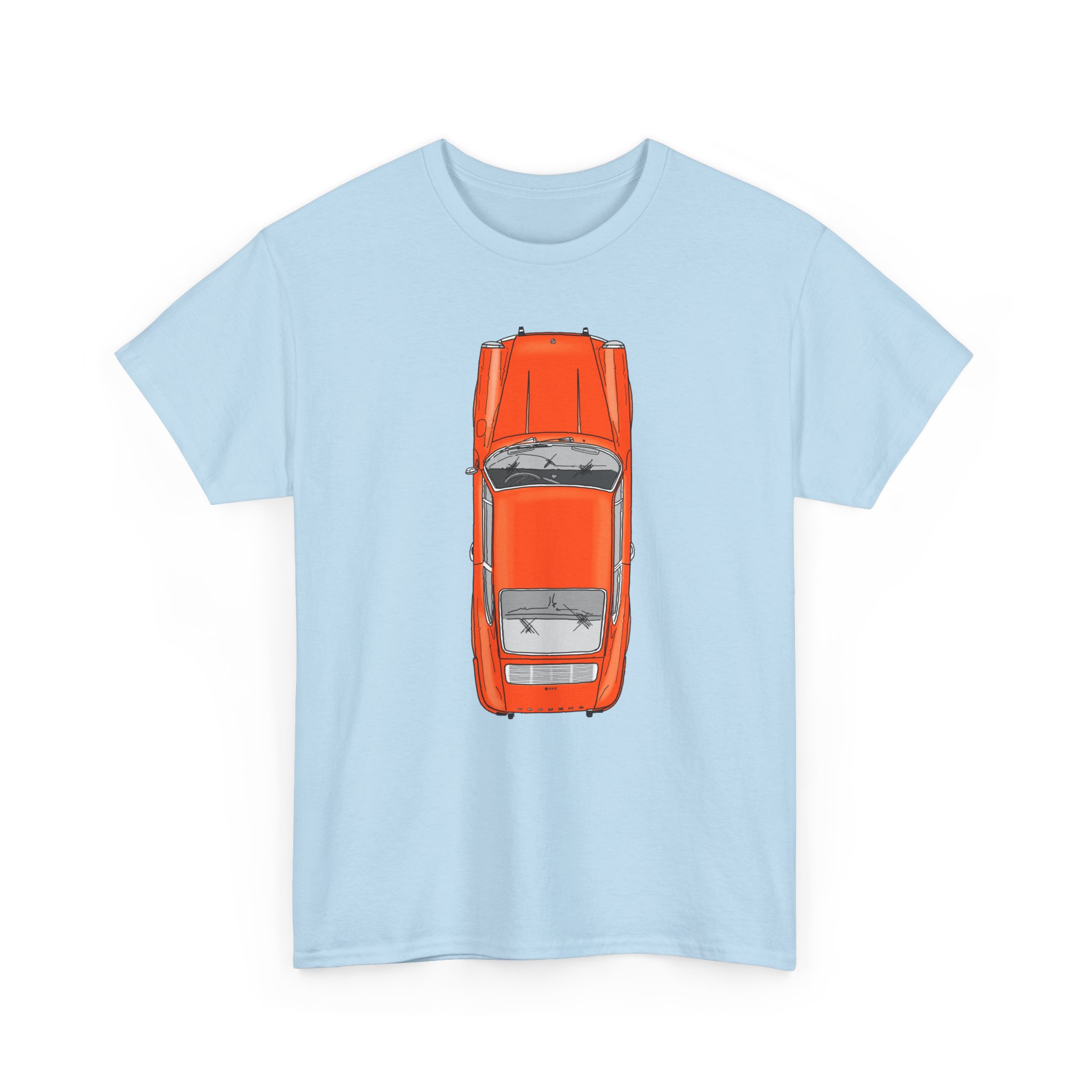 T-Shirt, Porsche 911 Coupé, F-Modell, Ur-Elfer, Top View, Orange – Bild 27