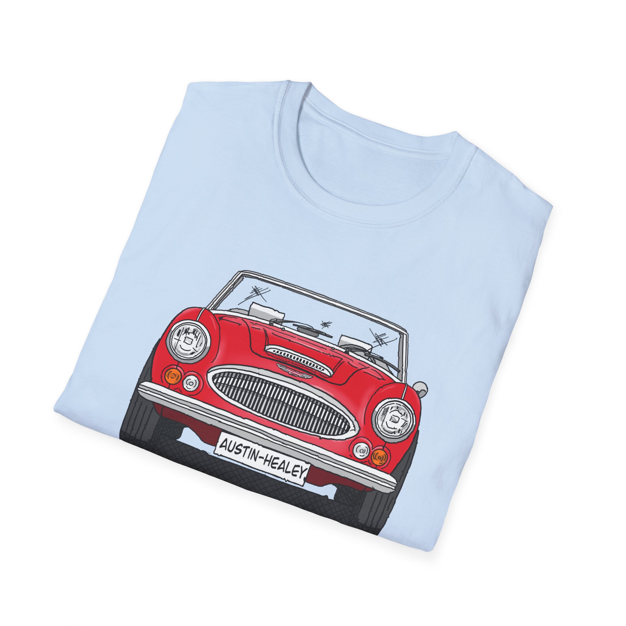 T-Shirt, Austin-Healey 3000, Strichzeichnung, Rot, personalisierbar – Bild 20