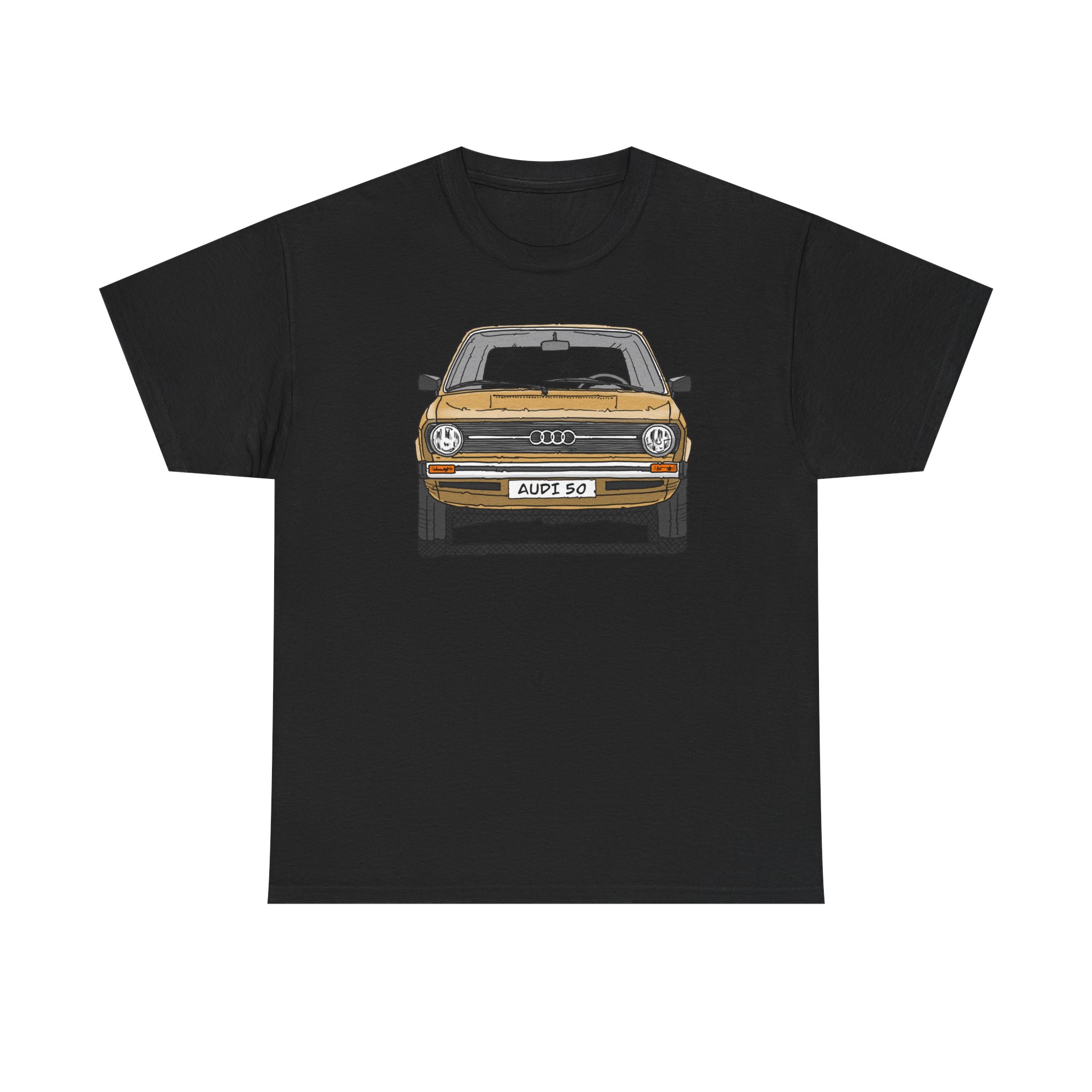 T-Shirt, Audi 50, Strichzeichnung, Hellas, 2 Außenspiegel, mit Kennzeichen personalisierbar – Bild 13