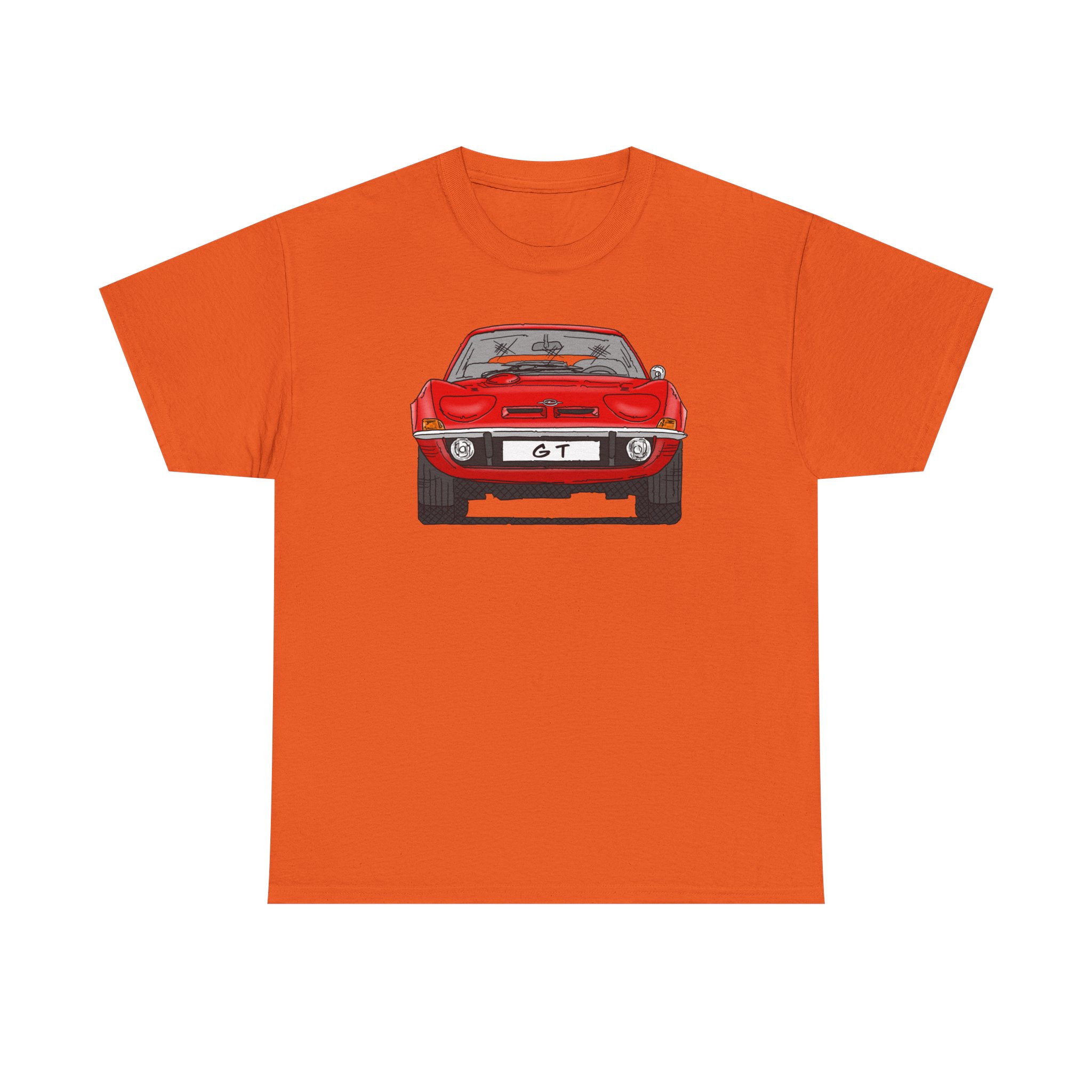 T-Shirt, Opel GT, Strichzeichnung, Rot, mit Kennzeichen personalisierbar – Bild 33