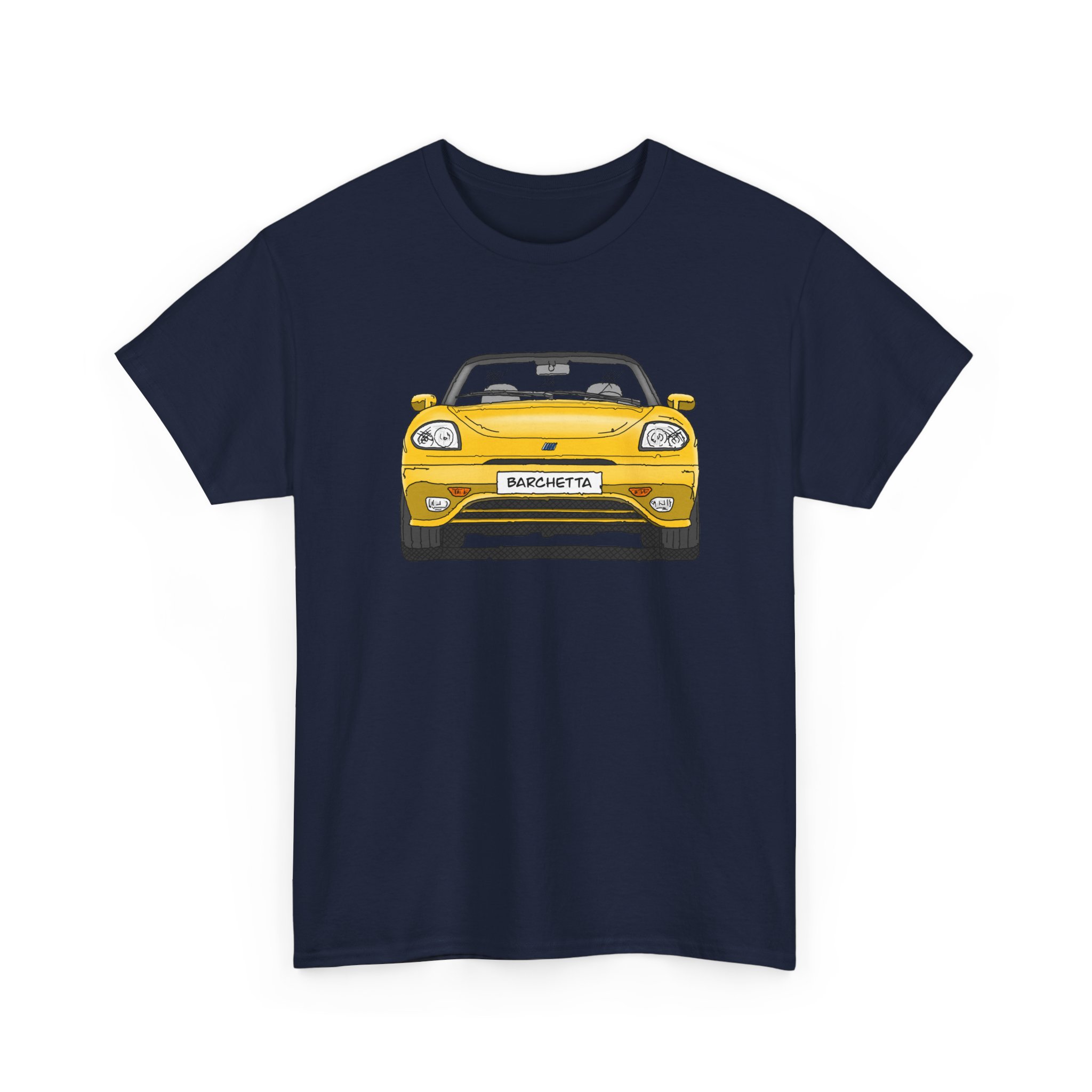 T-Shirt, Fiat Barchetta, Strichzeichnung, Gelb, eigenes Kennzeichen möglich – Bild 9