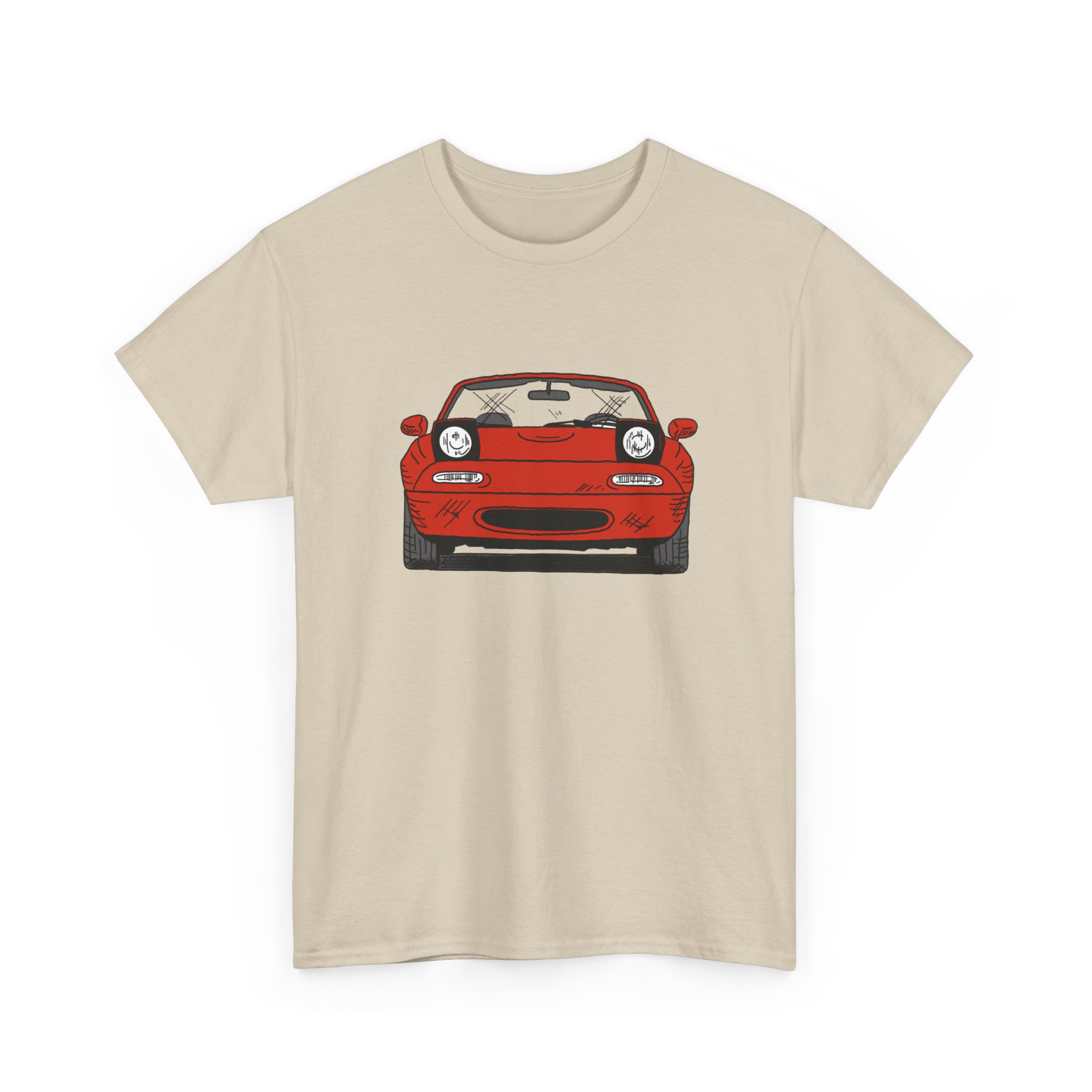 T-Shirt, Mazda MX5 Miata, Strichzeichnung, Rot – Bild 5