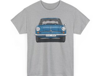 T-Shirt, NSU Sport Prinz, Strichzeichnung, Blau, mit Kennzeichen personalisierbar