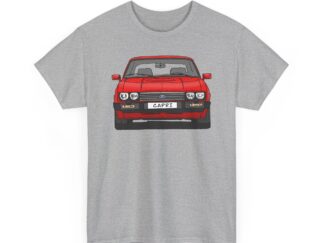 T-Shirt, Ford Capri III, Strichzeichnung, Rot, Wunschkennzeichen möglich