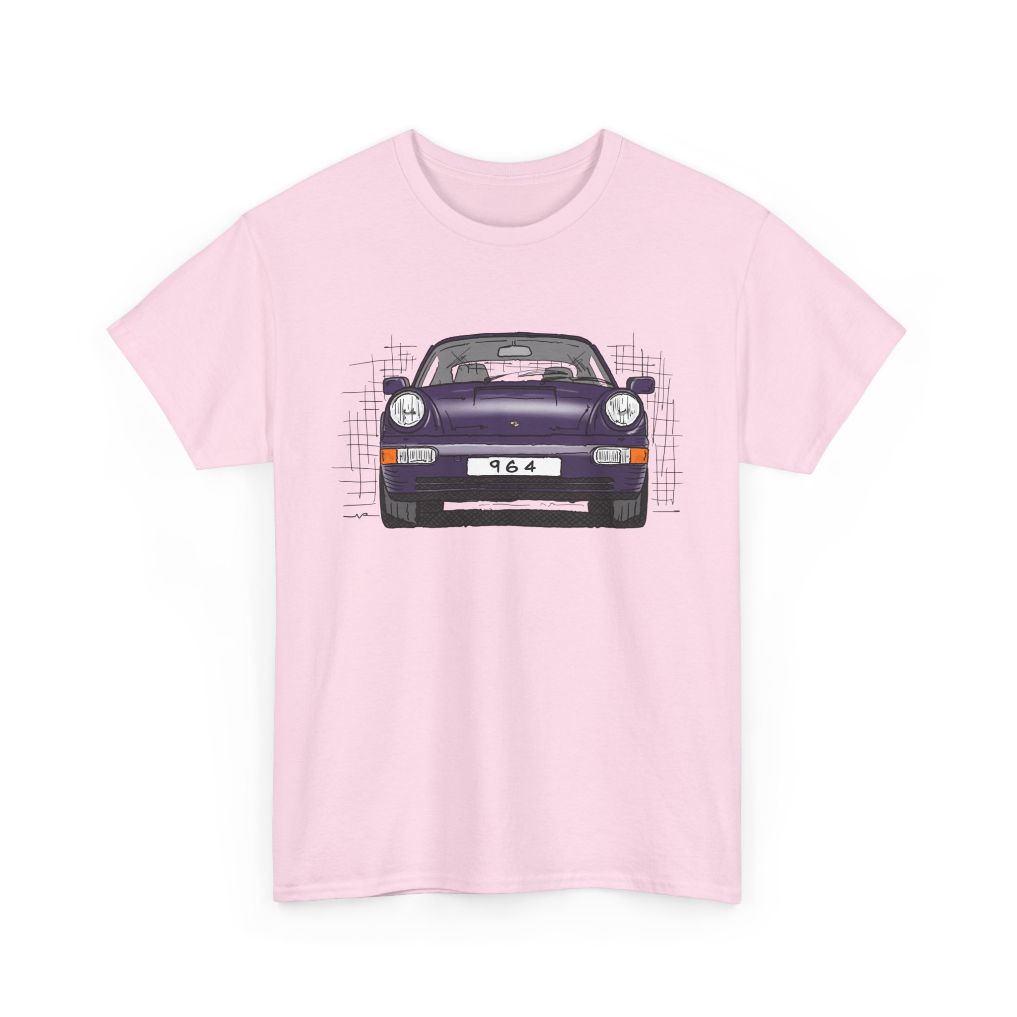 T-Shirt, Porsche 911, 964 Coupé, Strichzeichnung, Viola (30 Jahre Jubi), personalisierbar – Bild 39