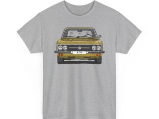 T-Shirt, VW K70, Strichzeichnung, Gold, personalisierbar mit Kennzeichen
