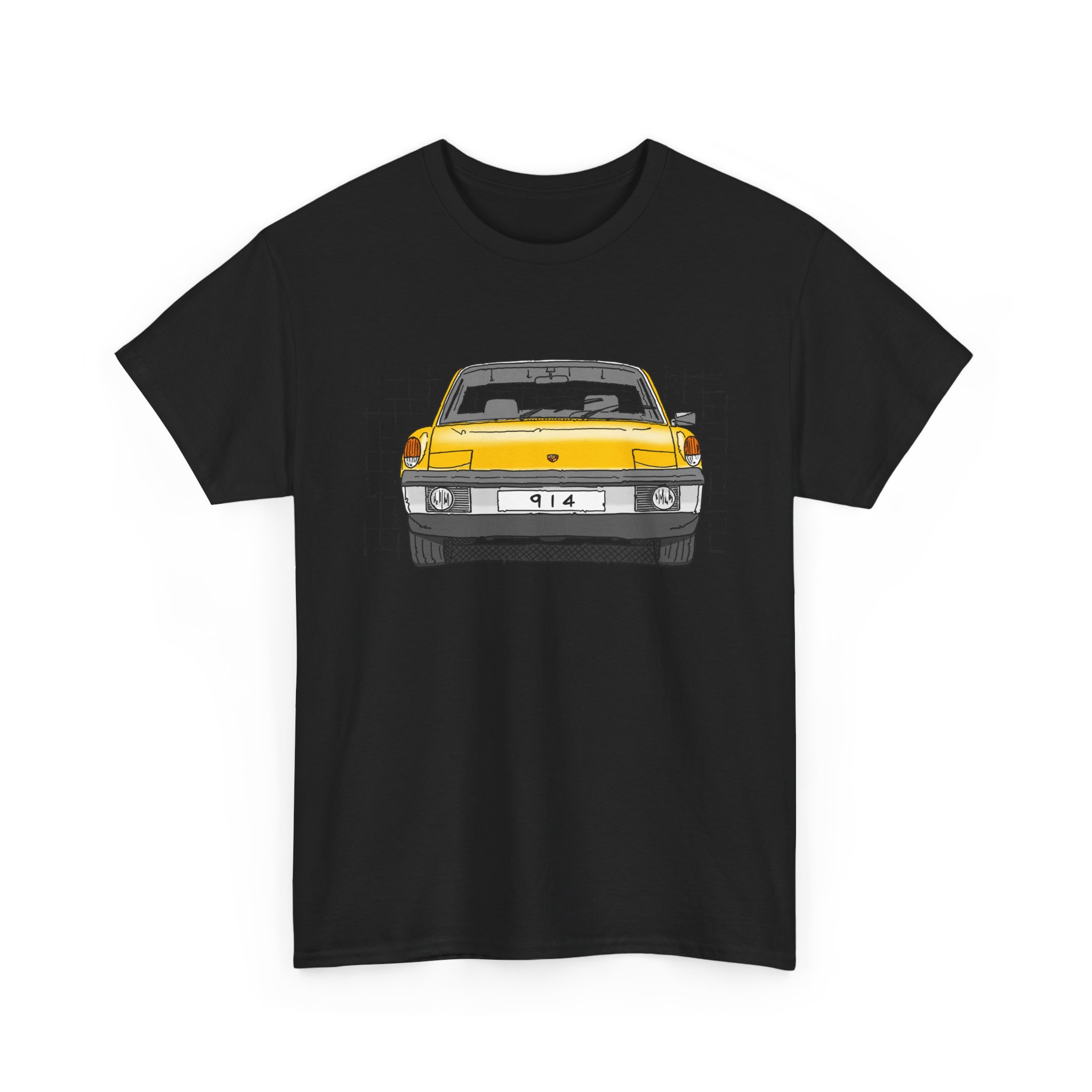 T-Shirt, Porsche 914, VW Porsche, Strichzeichnung, Gelb, personalisierbar – Bild 11
