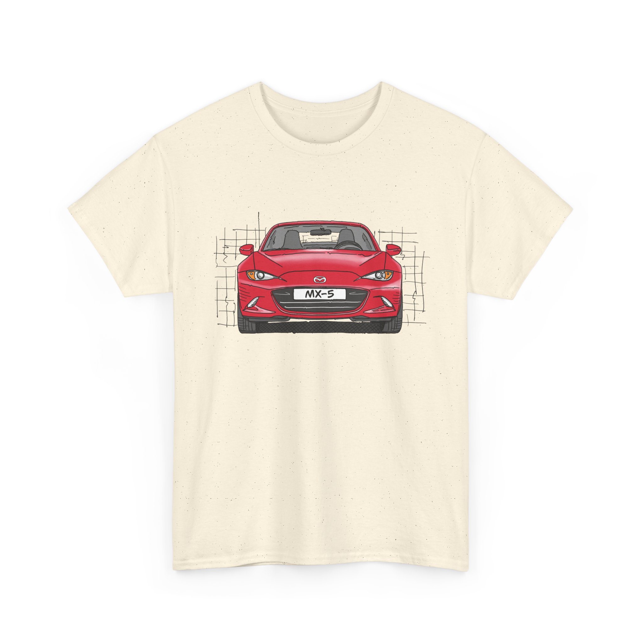 T-Shirt, Mazda MX-5 ND RF, Strichzeichnung, Rot, beidseitig – Bild 19