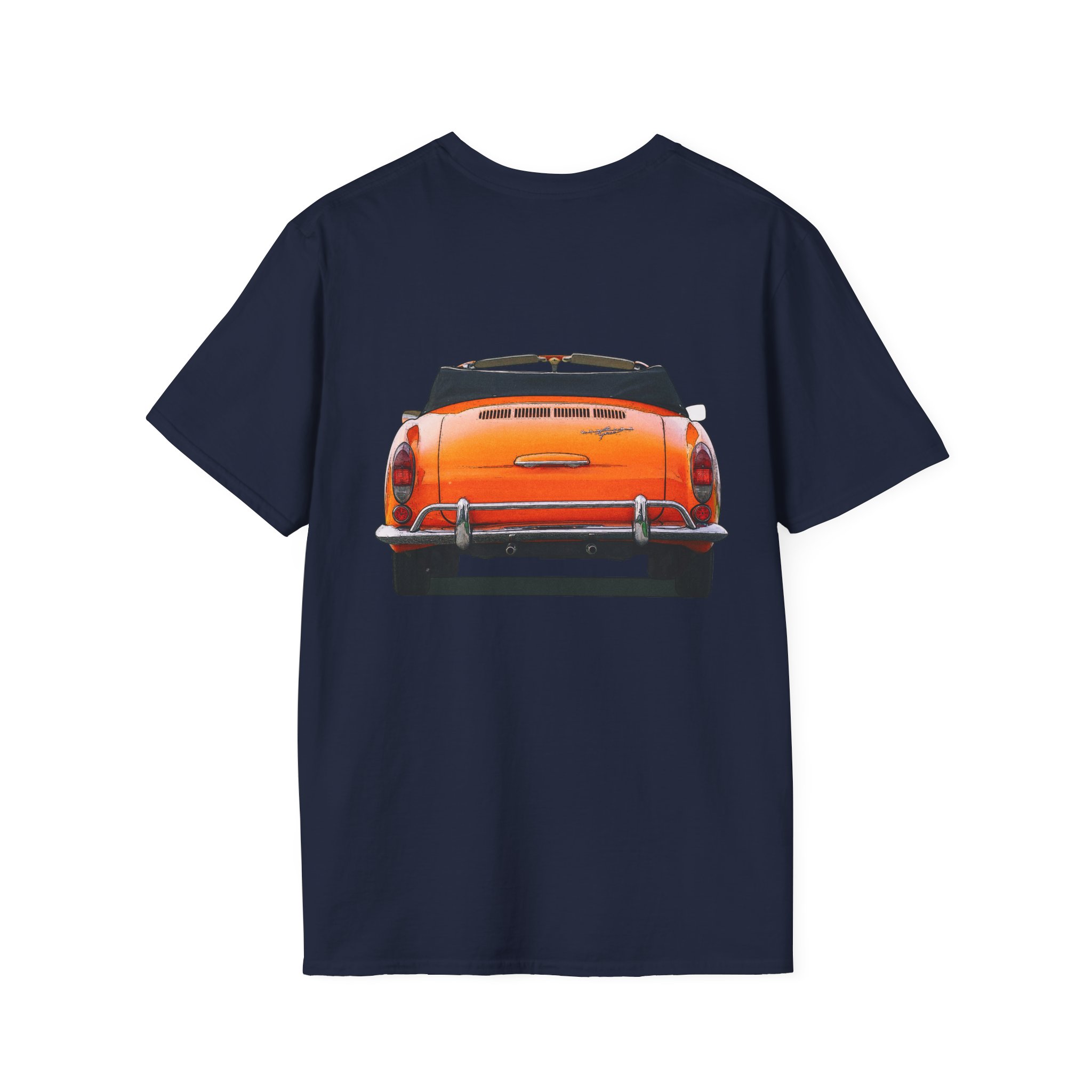 T-Shirt, Karmann-Ghia Typ14 Cabriolet, Orange, beidseitig bedruckt, mit Kennzeichen personalisierbar – Bild 30