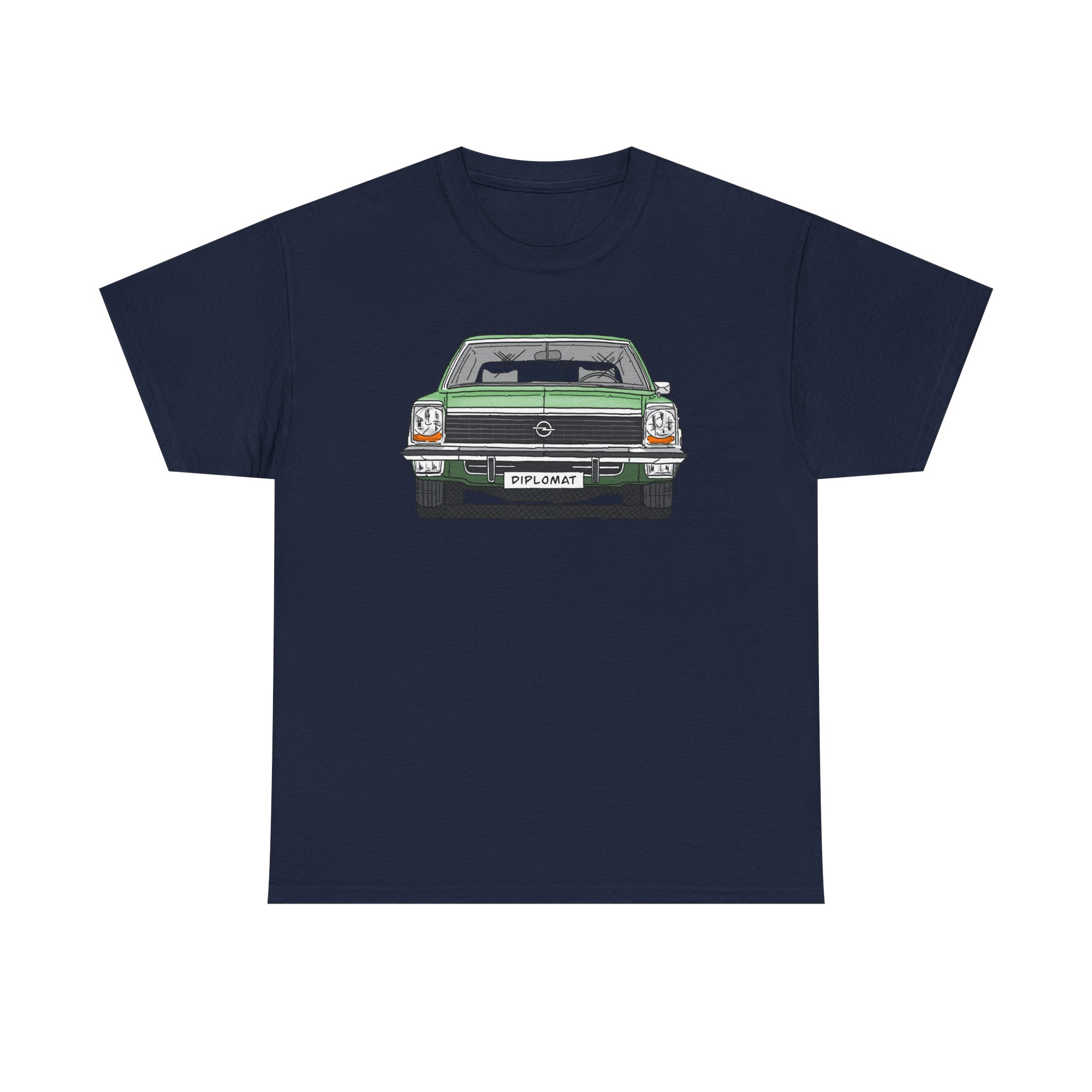 T-Shirt, Opel Diplomat B, Strichzeichnung, Grün, mit Kennzeichen personalisierbar – Bild 25