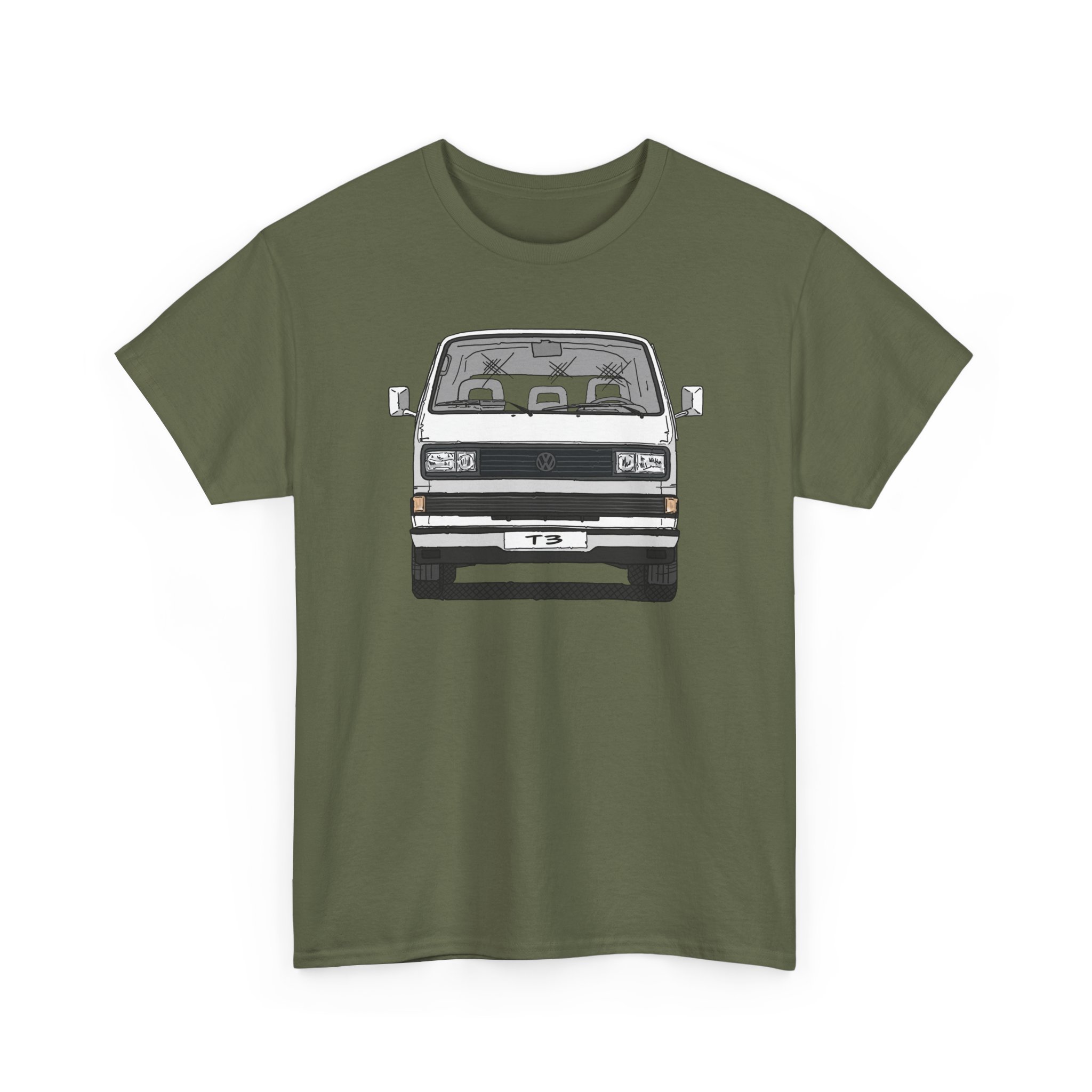 T-Shirt, VW T3, Bulli, VW Bus, Südafrika, Strichzeichnung, Weiß, mit Kennzeichen personalisierbar – Bild 10