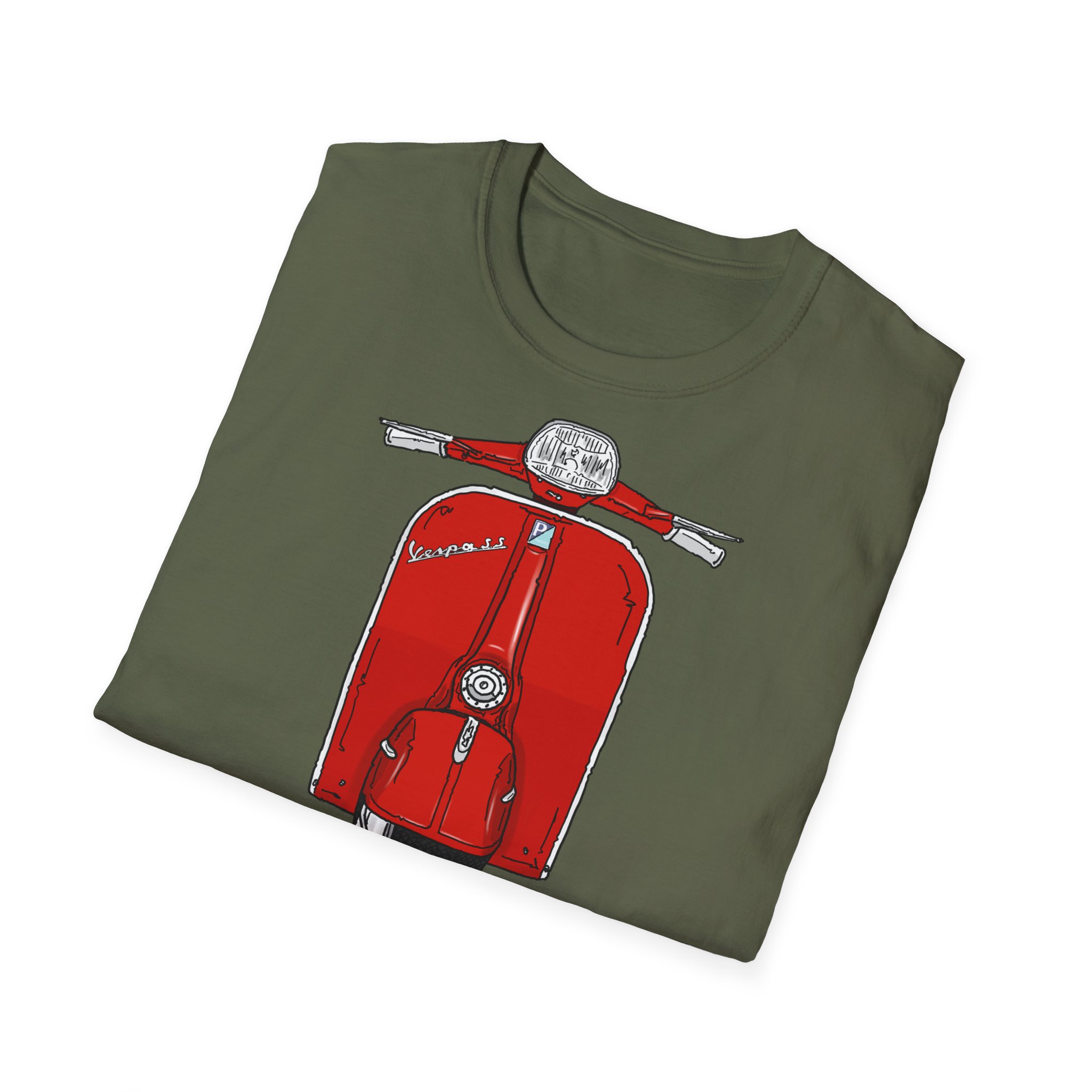 T-Shirt, Vespa Super Sport, 180 SS, Rot, Strichzeichnung – Bild 16