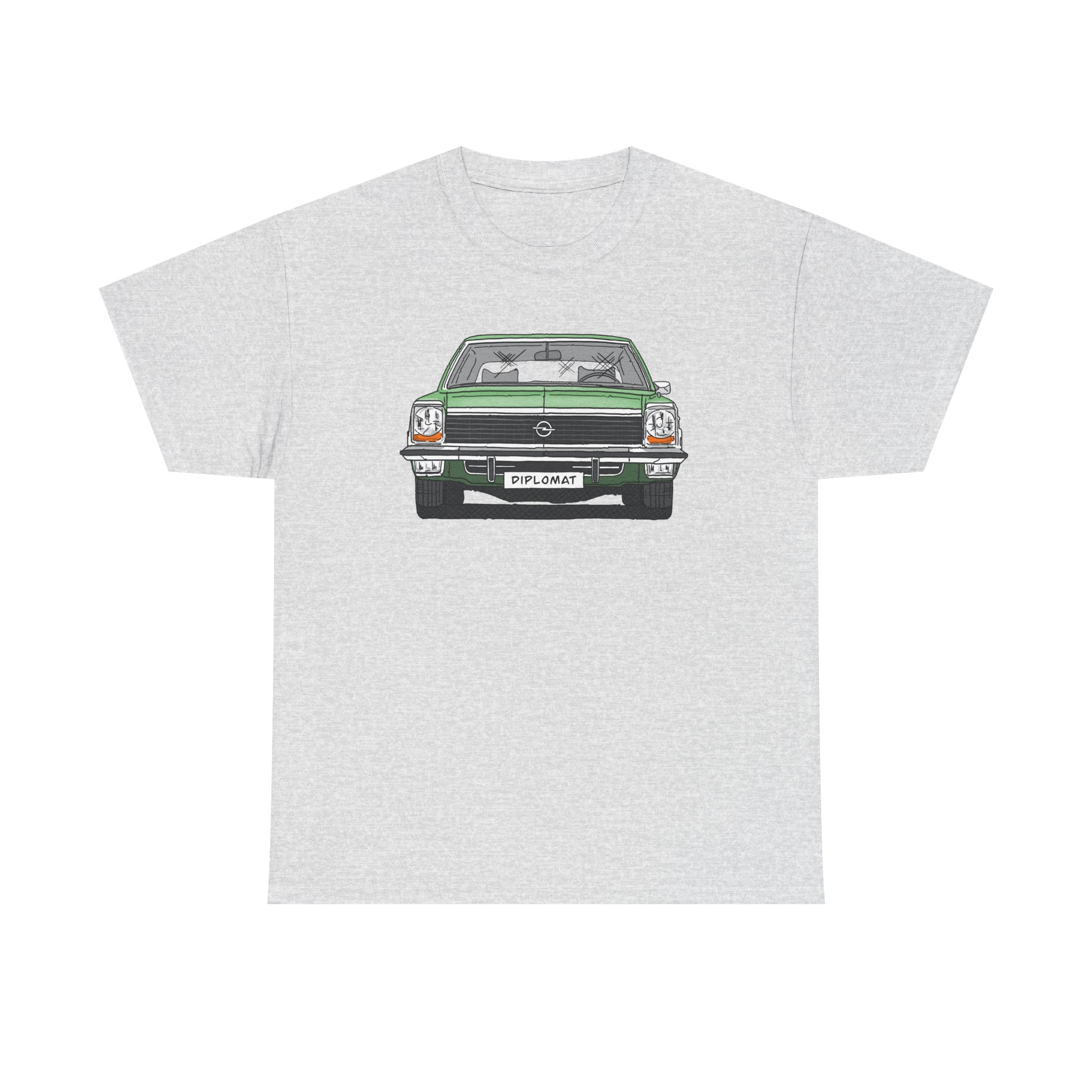 T-Shirt, Opel Diplomat B, Strichzeichnung, Grün, mit Kennzeichen personalisierbar – Bild 61