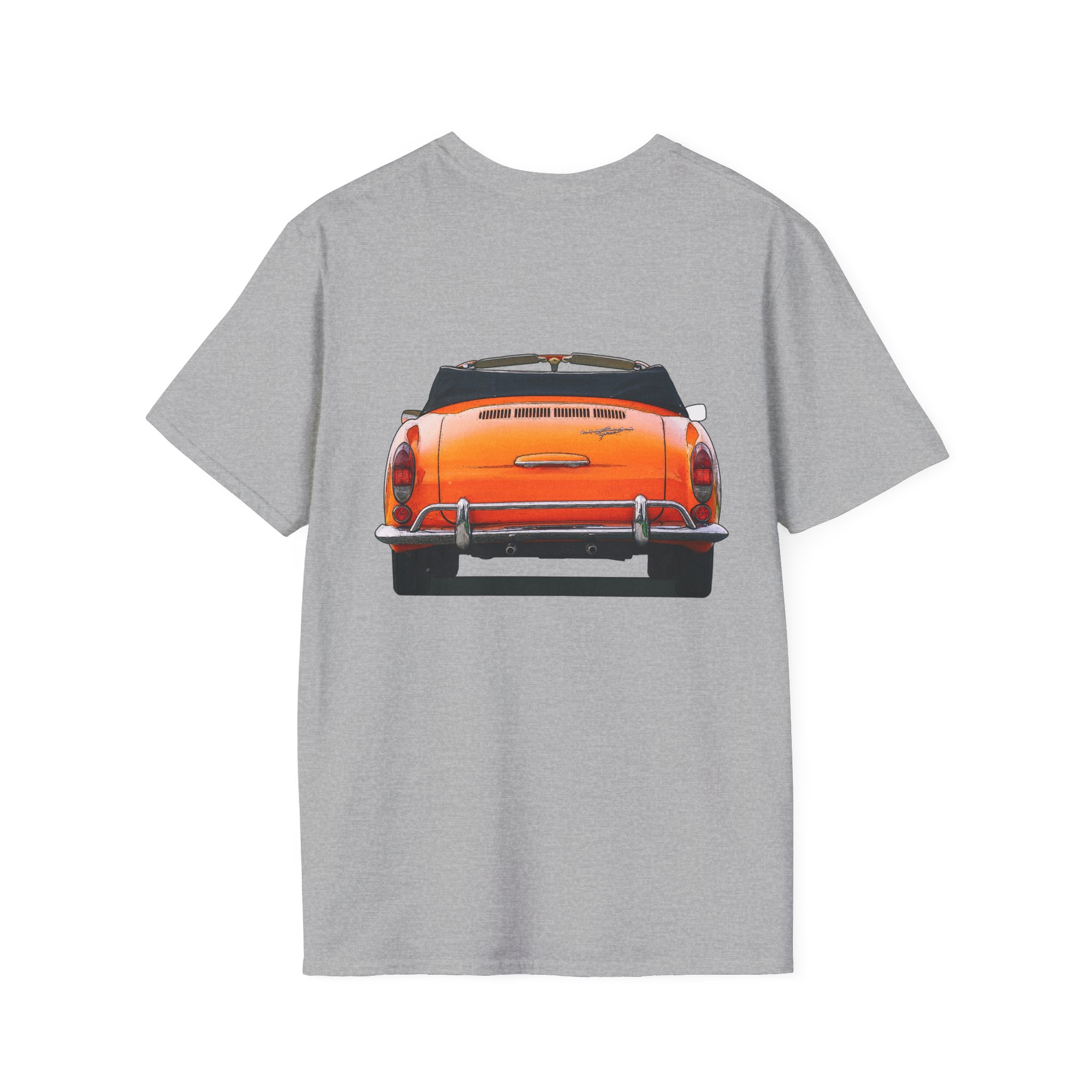 T-Shirt, Karmann-Ghia Typ14 Cabriolet, Orange, beidseitig bedruckt, mit Kennzeichen personalisierbar – Bild 10