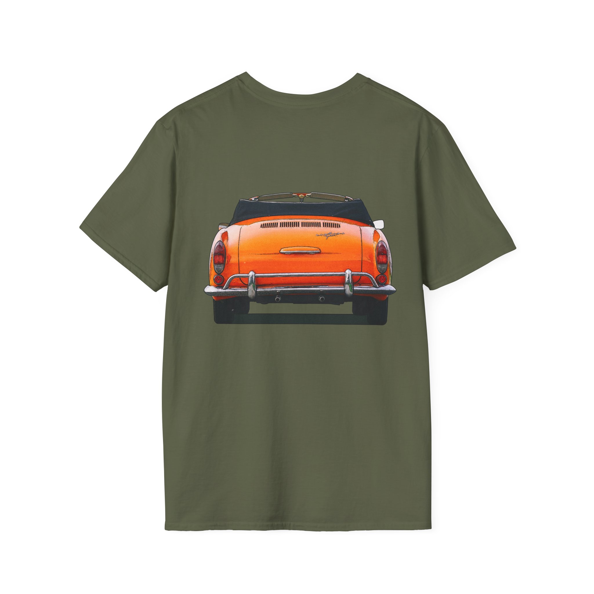 T-Shirt, Karmann-Ghia Typ14 Cabriolet, Orange, beidseitig bedruckt, mit Kennzeichen personalisierbar – Bild 14