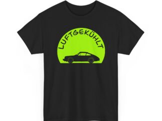 T-Shirt, Porsche 911, Ur-Elfer, F-Modell, Luftgekühlt, Silhouette Grüner Kreis