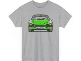 T-Shirt, Porsche 911 Targa, F-Modell, Ur-Elfer, Strichzeichnung, Grün, personalisierbar