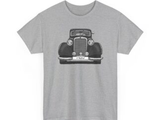 T-Shirt, Mercedes W136, 170V, Strichzeichnung, Schwarz, Wunschkennzeichen möglich