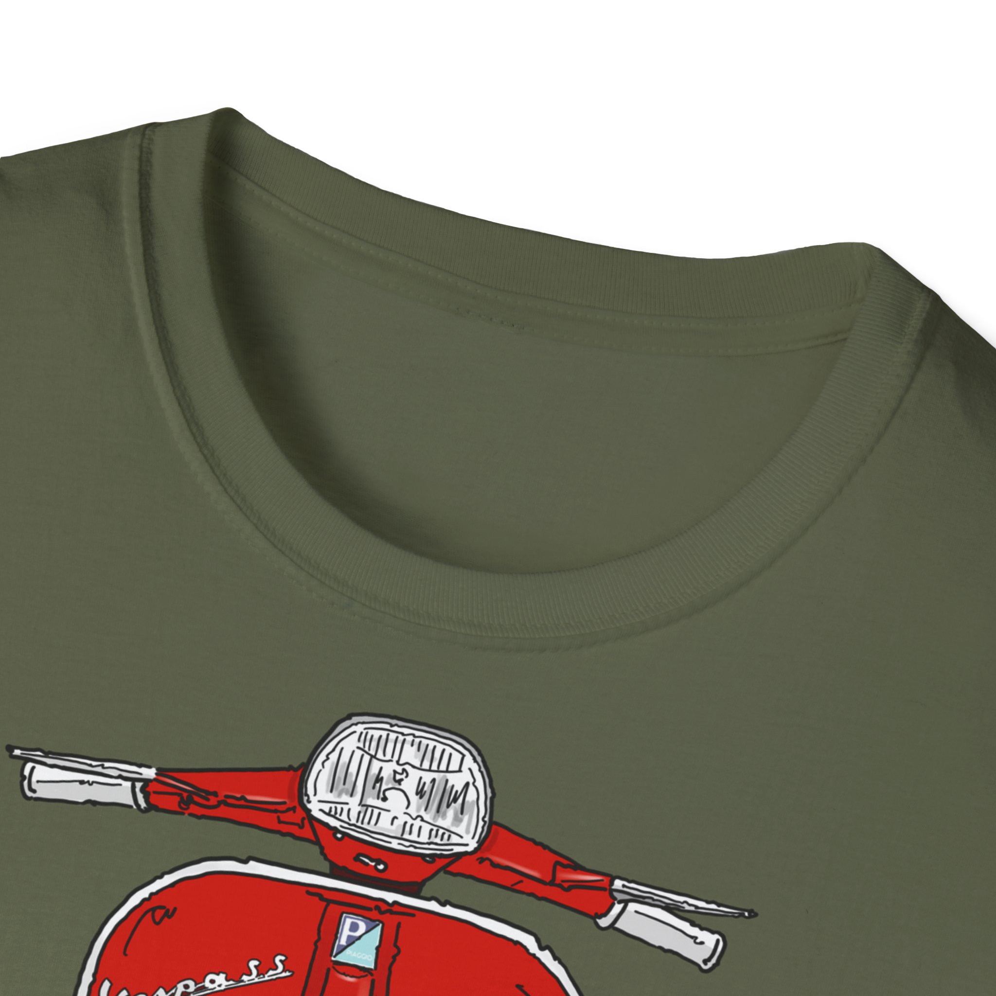 T-Shirt, Vespa Super Sport, 180 SS, Rot, Strichzeichnung – Bild 15