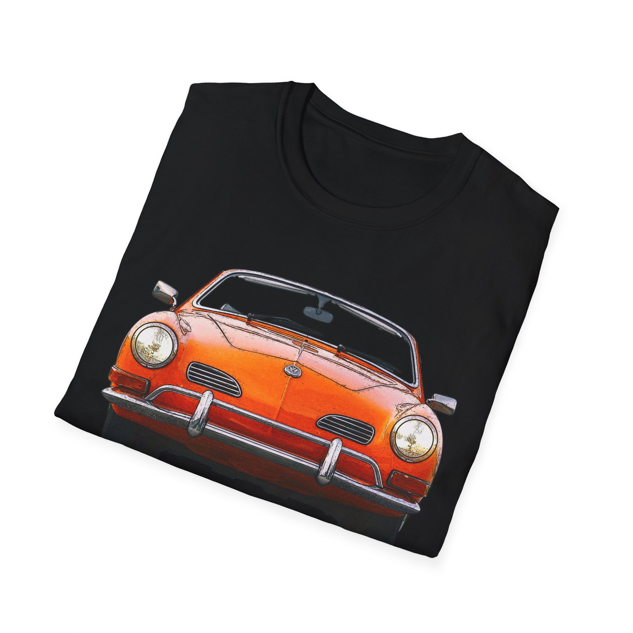 T-Shirt, Karmann-Ghia Typ14 Cabriolet, Orange, beidseitig bedruckt, mit Kennzeichen personalisierbar – Bild 8