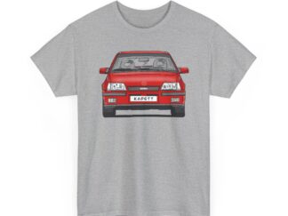 T-Shirt, Opel Kadett E, GSi, Strichzeichnung, Rot, Wunsch-Kennzeichen möglich