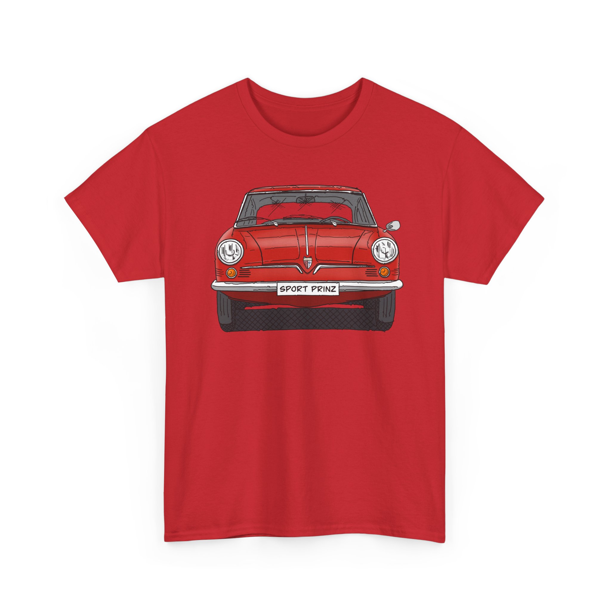 T-Shirt, NSU Sport Prinz, Strichzeichnung, Rot, mit Kennzeichen personalisierbar – Bild 39