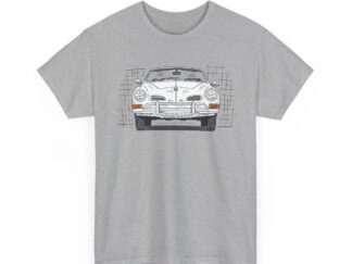 T-Shirt, Karmann Ghia Typ 14, Cabrio, Strichzeichnung, Weiß, personalisierbar