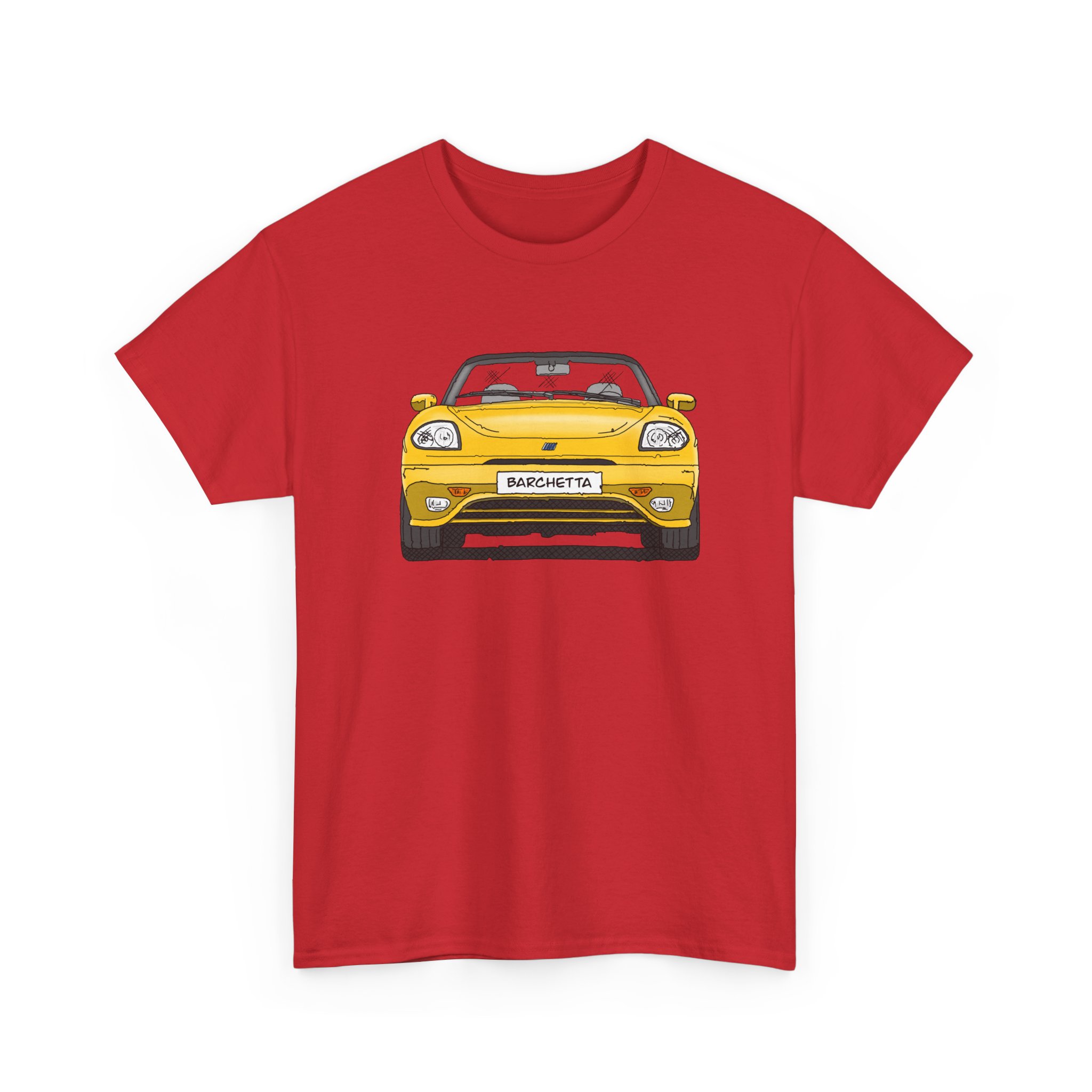 T-Shirt, Fiat Barchetta, Strichzeichnung, Gelb, eigenes Kennzeichen möglich – Bild 11