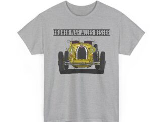 T-Shirt, Bugatti, Gelb, Text FRÜHER WAR ALLES BESSER, Schwarze Schrift