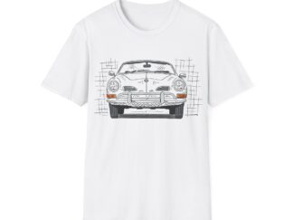 T-Shirt, Karmann Ghia Typ 14, Cabrio, Strichzeichnung, Weiß, personalisierbar