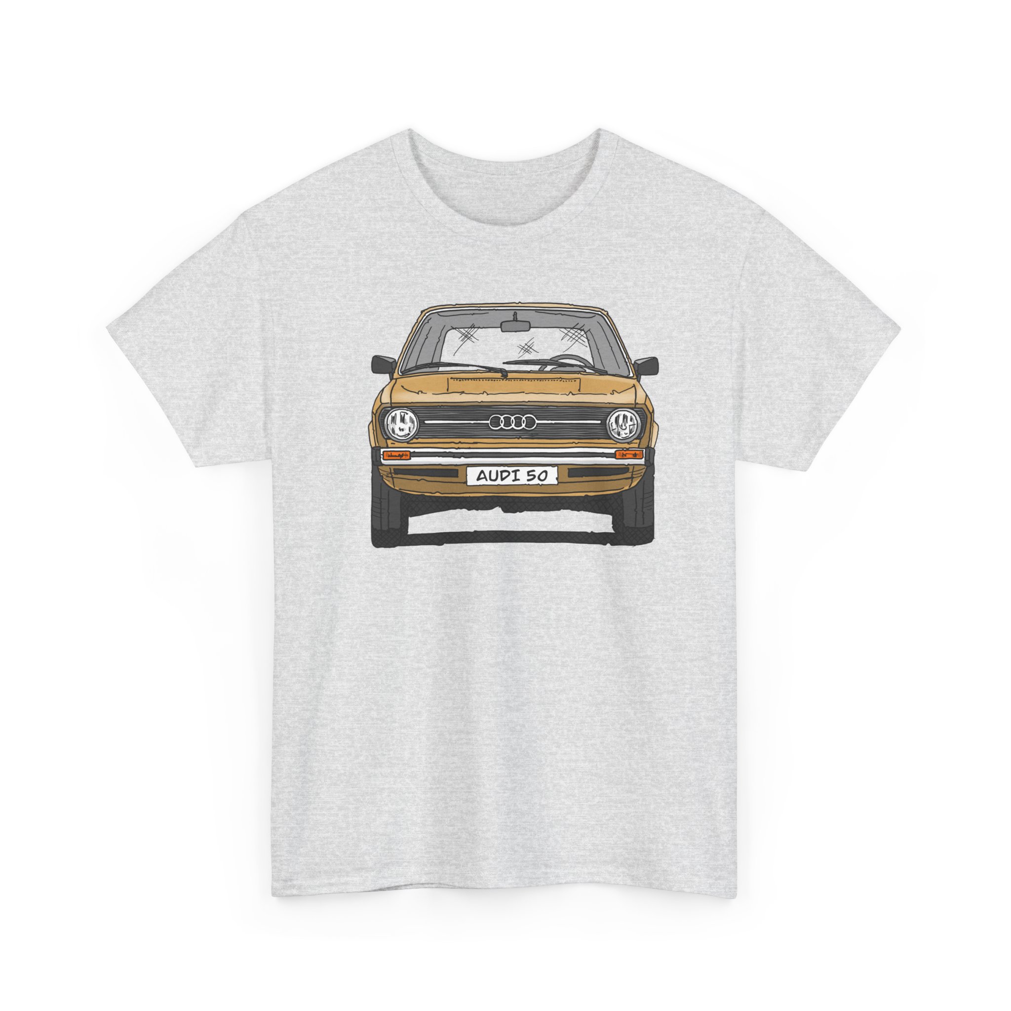 T-Shirt, Audi 50, Strichzeichnung, Hellas, 2 Außenspiegel, mit Kennzeichen personalisierbar – Bild 11
