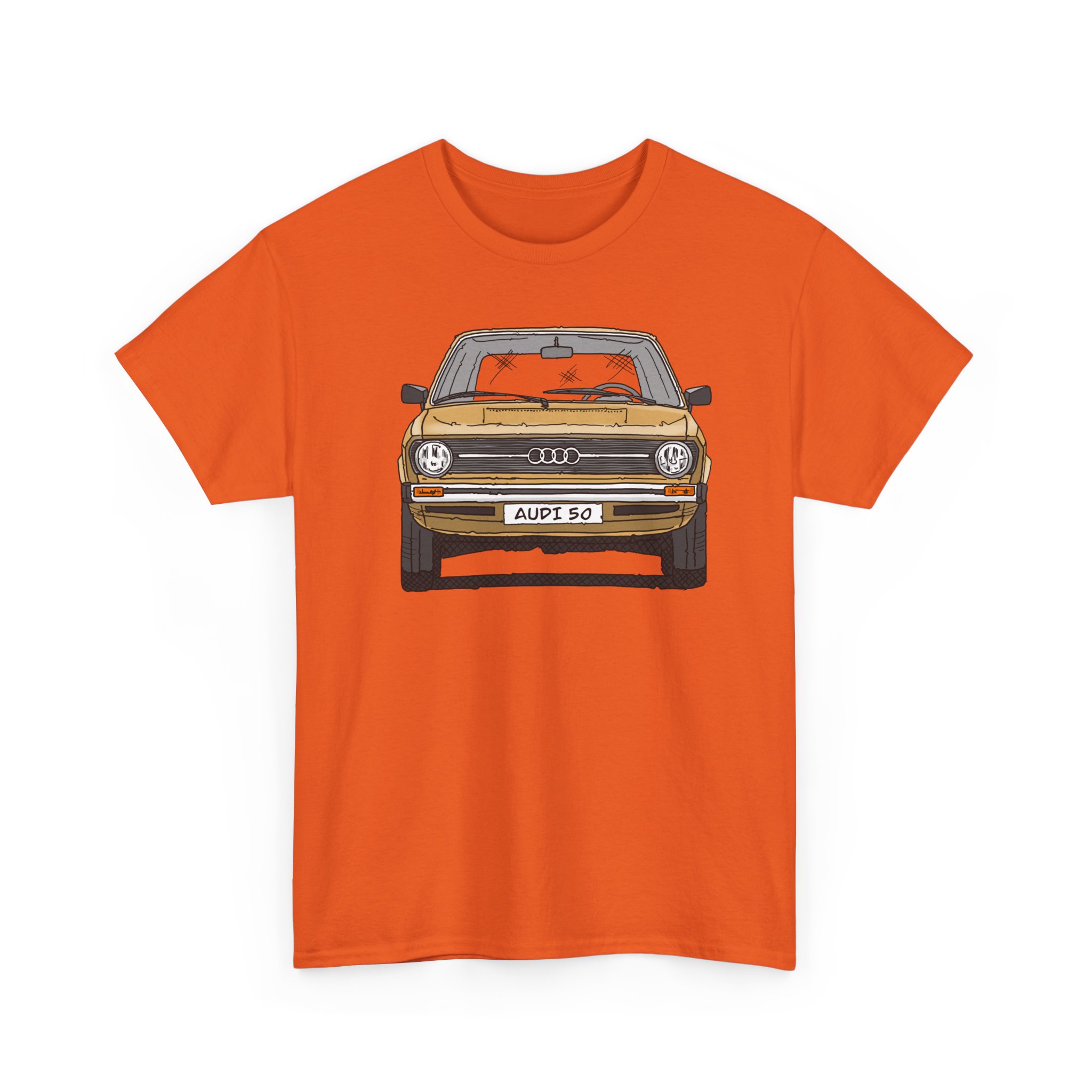 T-Shirt, Audi 50, Strichzeichnung, Hellas, 2 Außenspiegel, mit Kennzeichen personalisierbar – Bild 23
