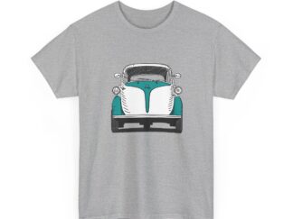 T-Shirt, Isetta, Strichzeichnung, Türkis-Weiß, personalisierbar