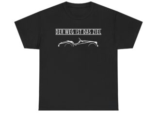 T-Shirt, Triumph TR3, Text DER WEG IST DAS ZIEL, Weiße Schrift