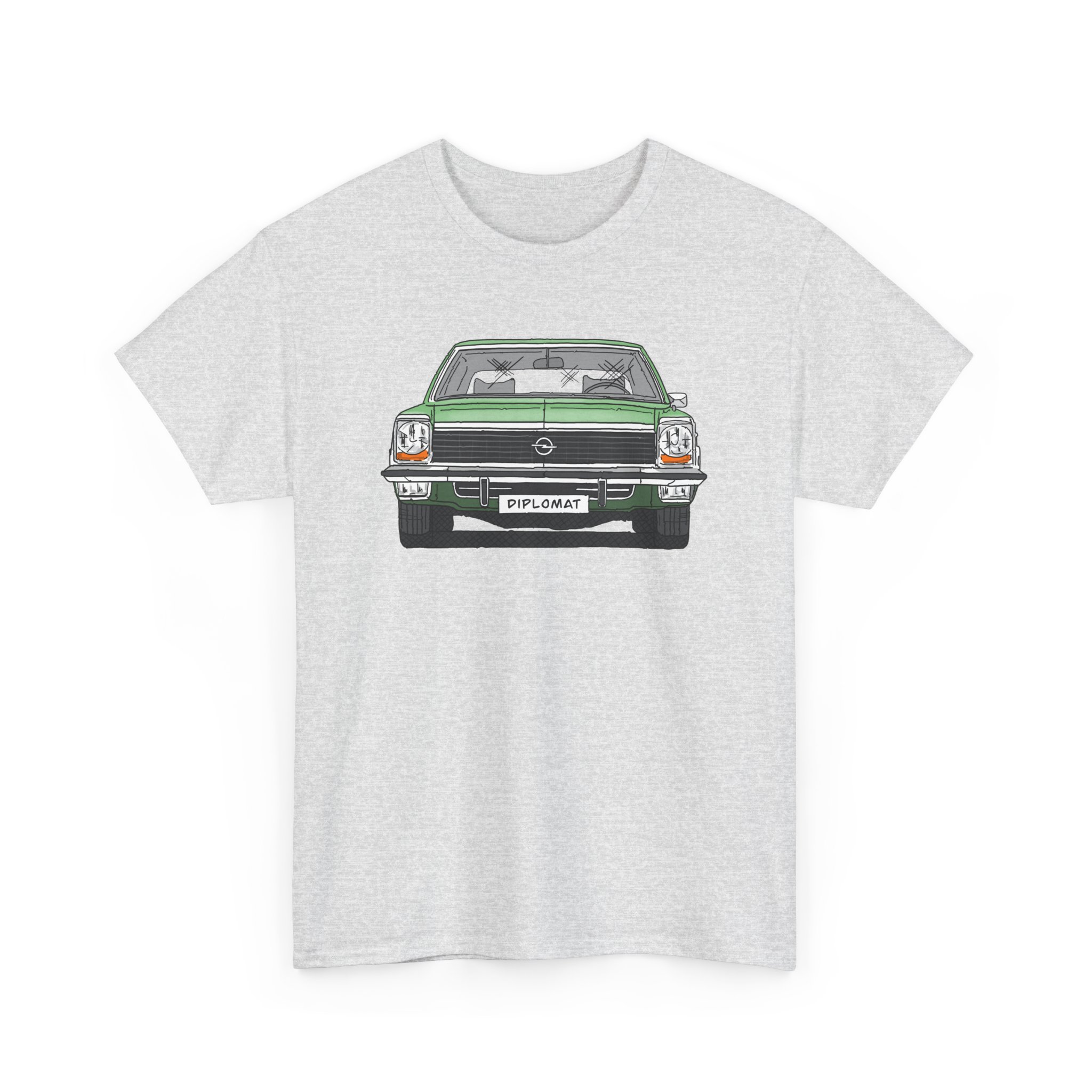 T-Shirt, Opel Diplomat B, Strichzeichnung, Grün, mit Kennzeichen personalisierbar – Bild 63