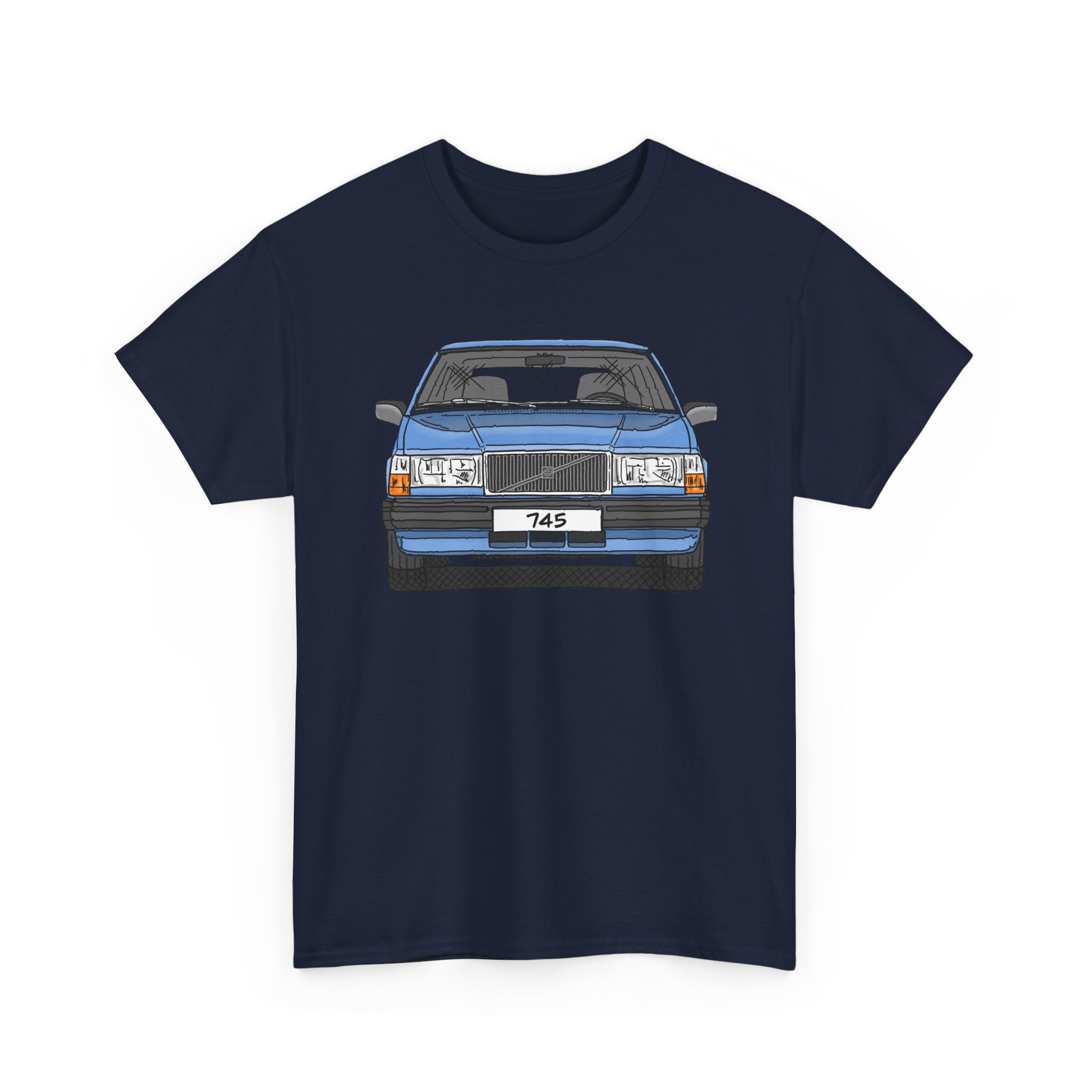 T-Shirt, Volvo 740/745, Strichzeichnung, Hellblau, eigenes Kennzeichen möglich – Bild 10