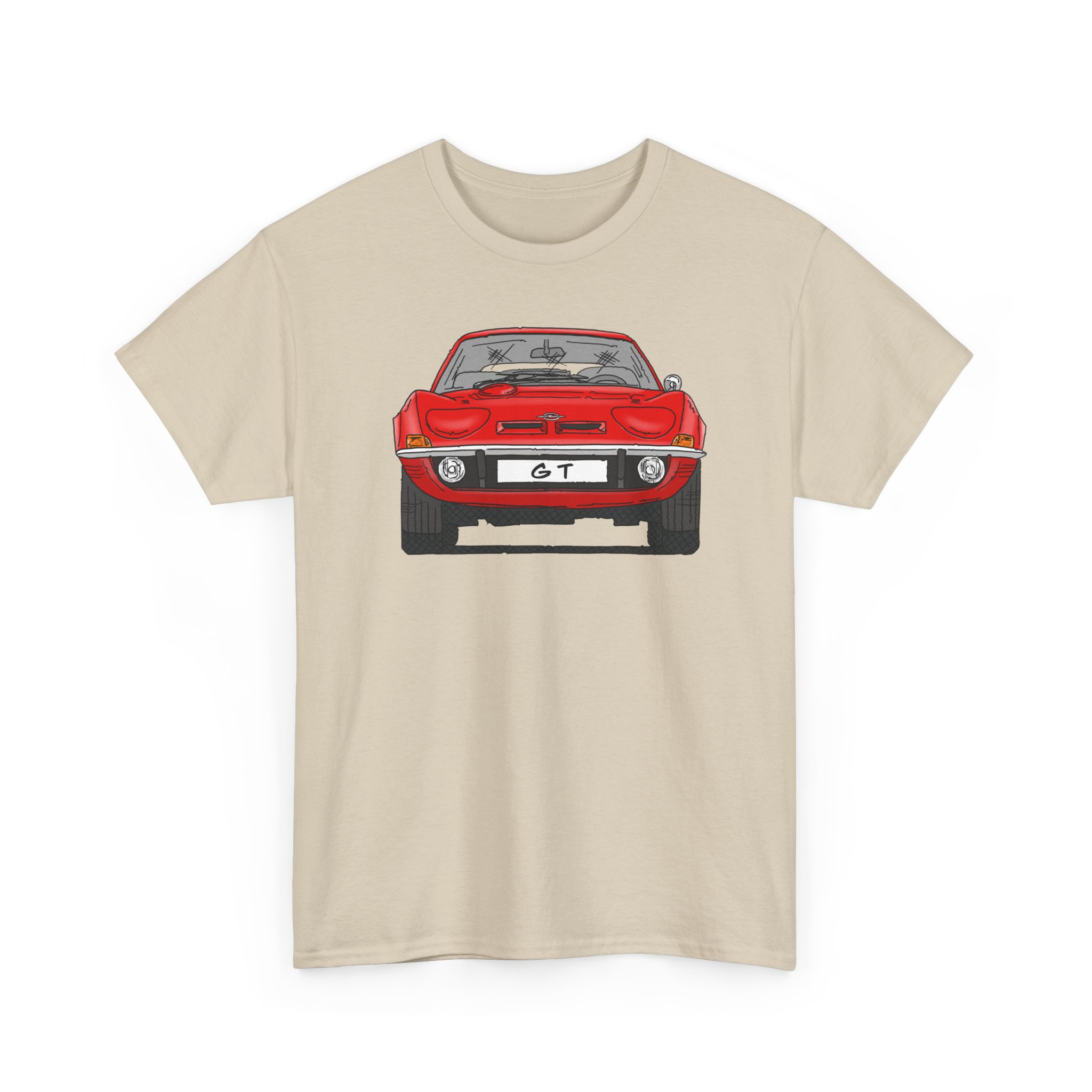 T-Shirt, Opel GT, Strichzeichnung, Rot, mit Kennzeichen personalisierbar – Bild 47