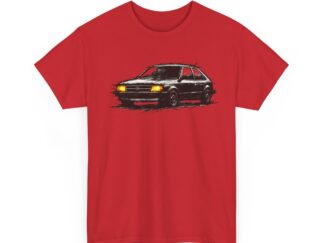 T-Shirt, Opel Kadett D, Kritzel-Kratzel-Auto, großer feiner Druck