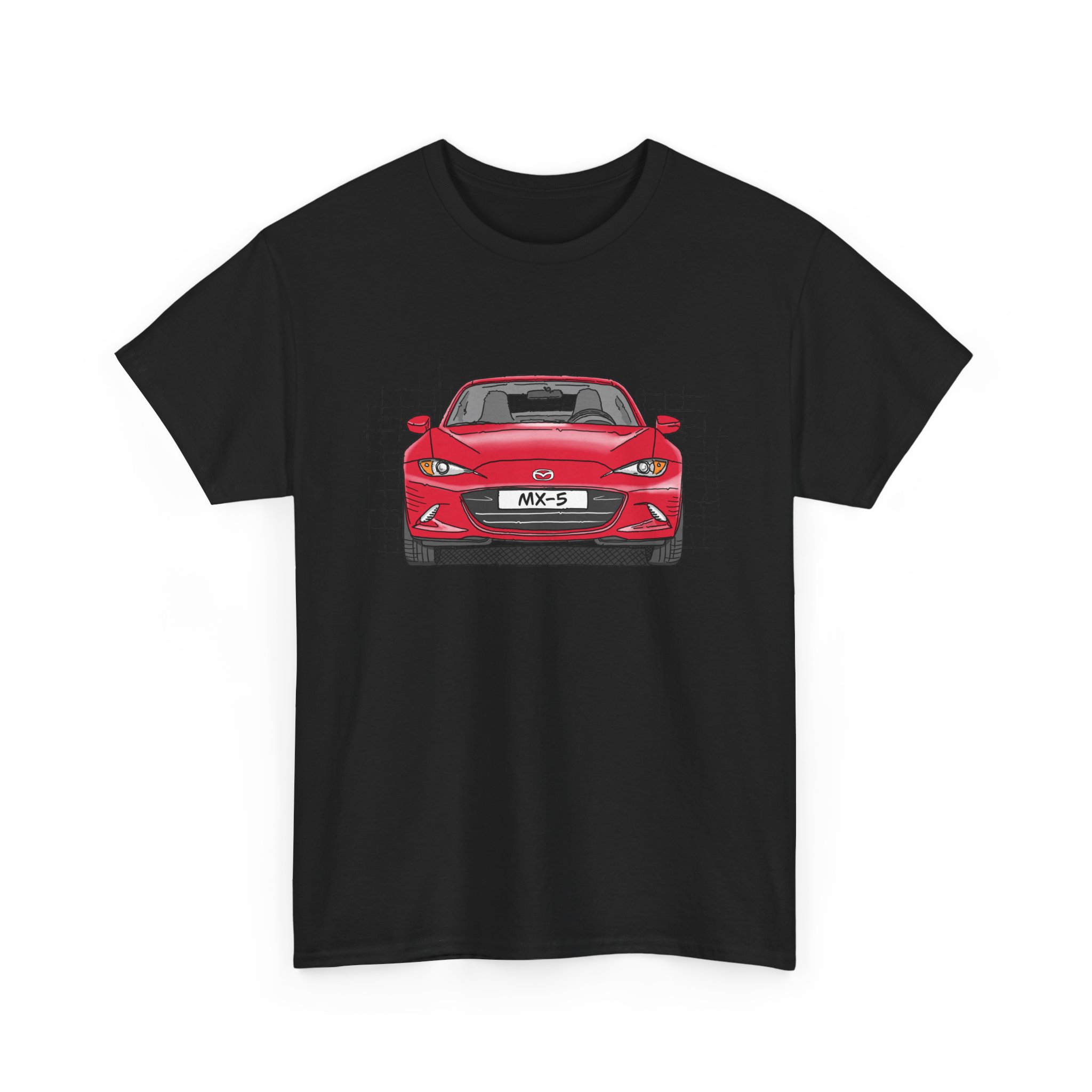 T-Shirt, Mazda MX-5 ND RF, Strichzeichnung, Rot, beidseitig – Bild 39