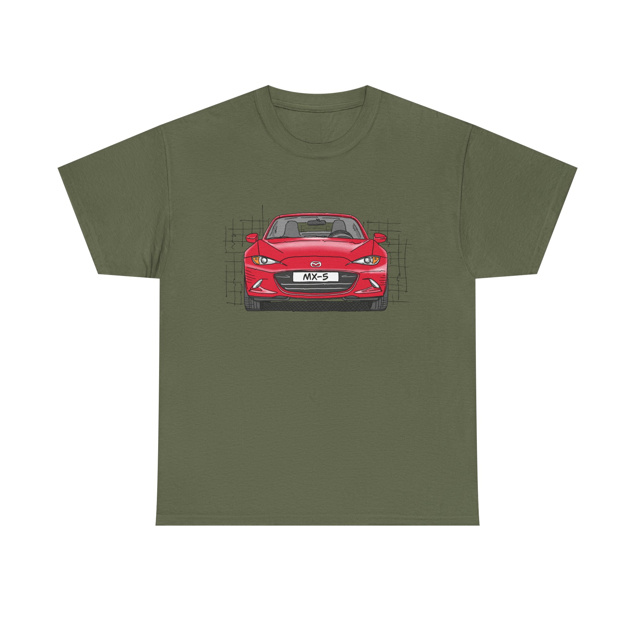 T-Shirt, Mazda MX-5 ND RF, Strichzeichnung, Rot, beidseitig – Bild 41