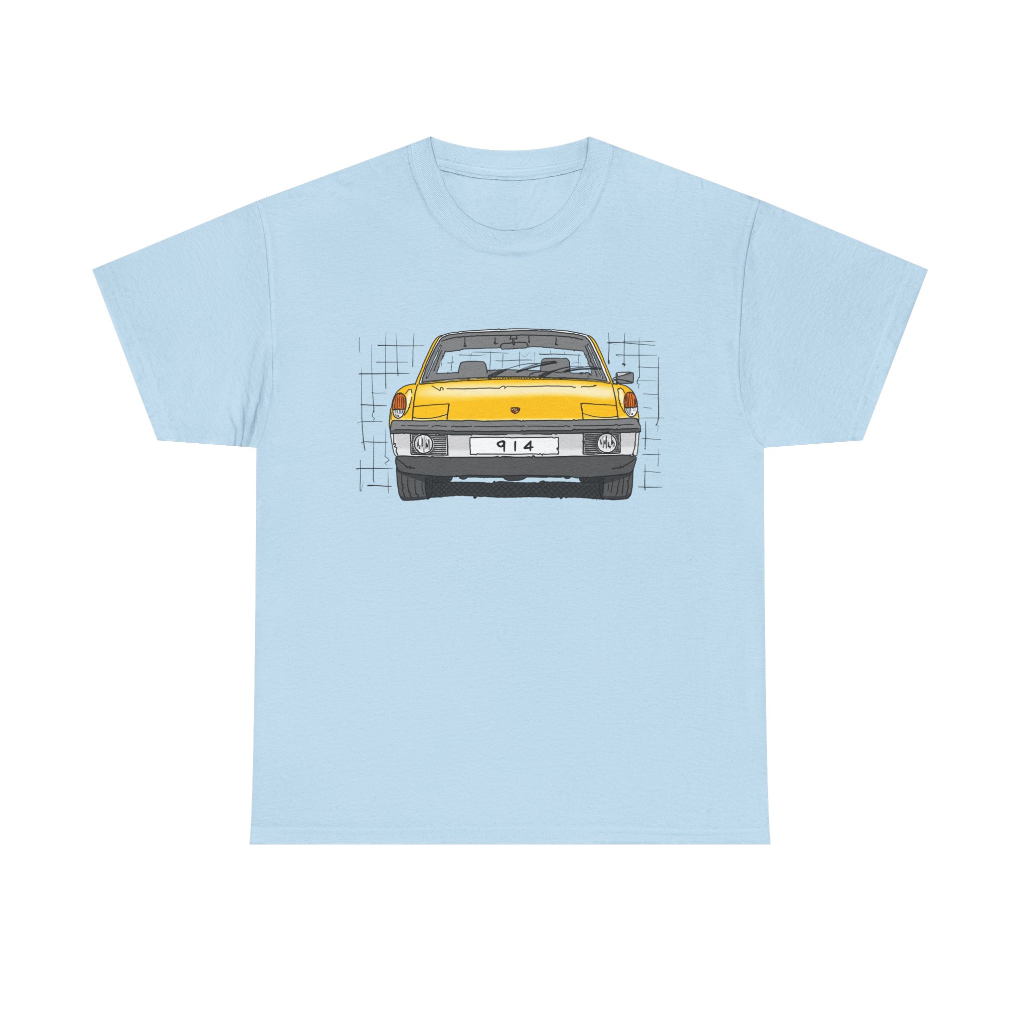 T-Shirt, Porsche 914, VW Porsche, Strichzeichnung, Gelb, personalisierbar – Bild 25