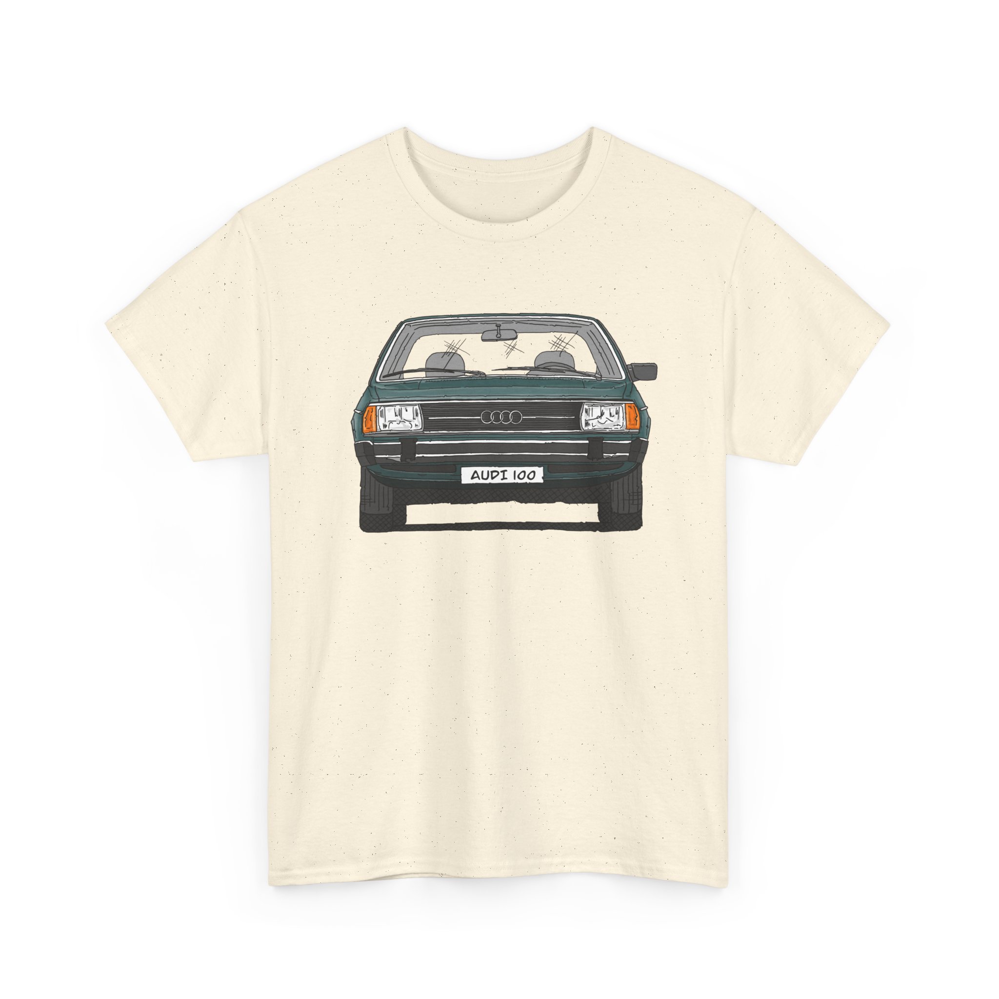 T-Shirt, Audi 100 C2, Strichzeichnung, Dunkelgrün, mit Kennzeichen personalisierbar – Bild 31