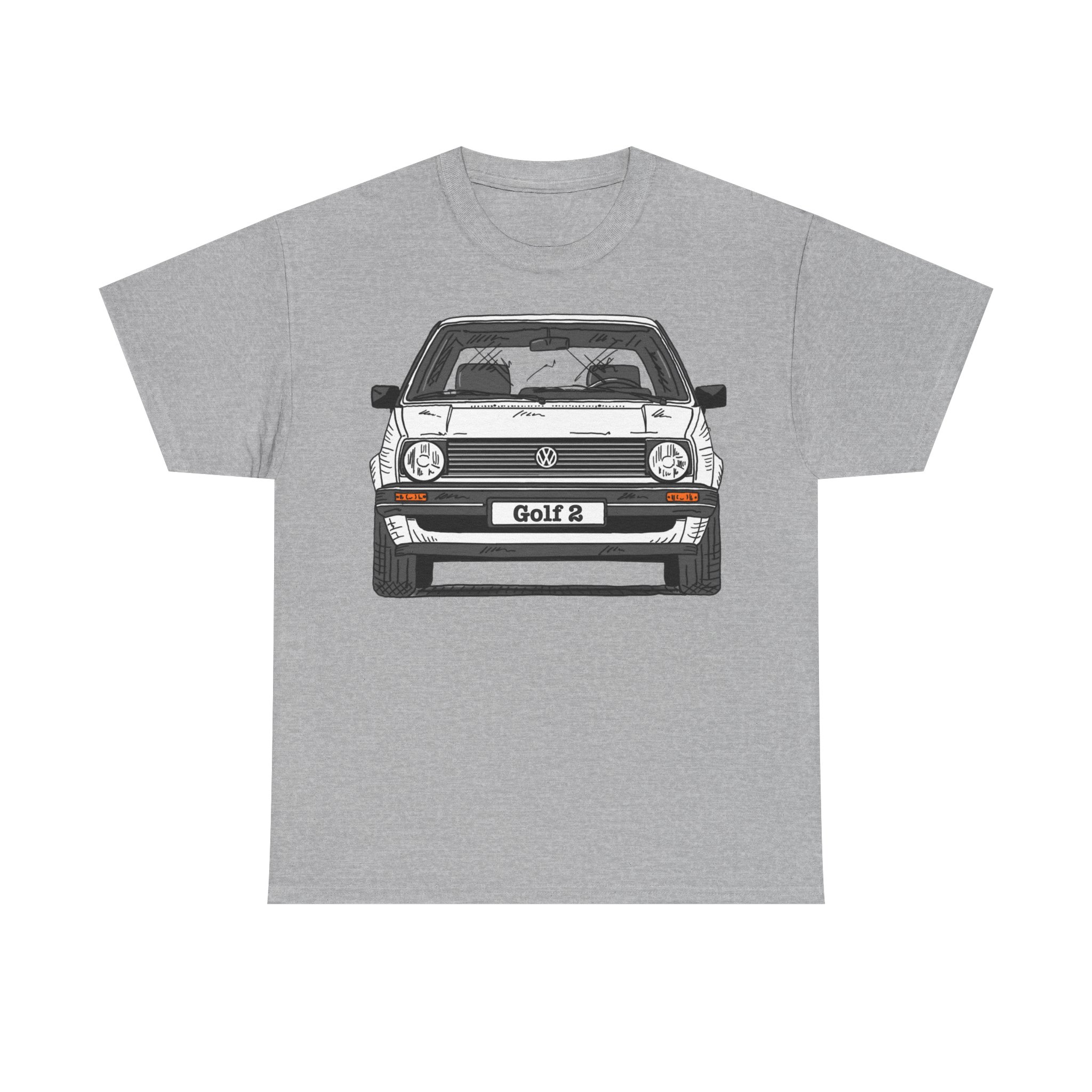 T-Shirt, Golf 2, Strichzeichnung, Weiß, personalisierbar – Bild 13