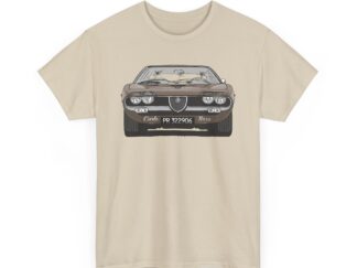 T-Shirt, Alfa Romeo Montreal, Strichzeichnung, Luce del Bosco